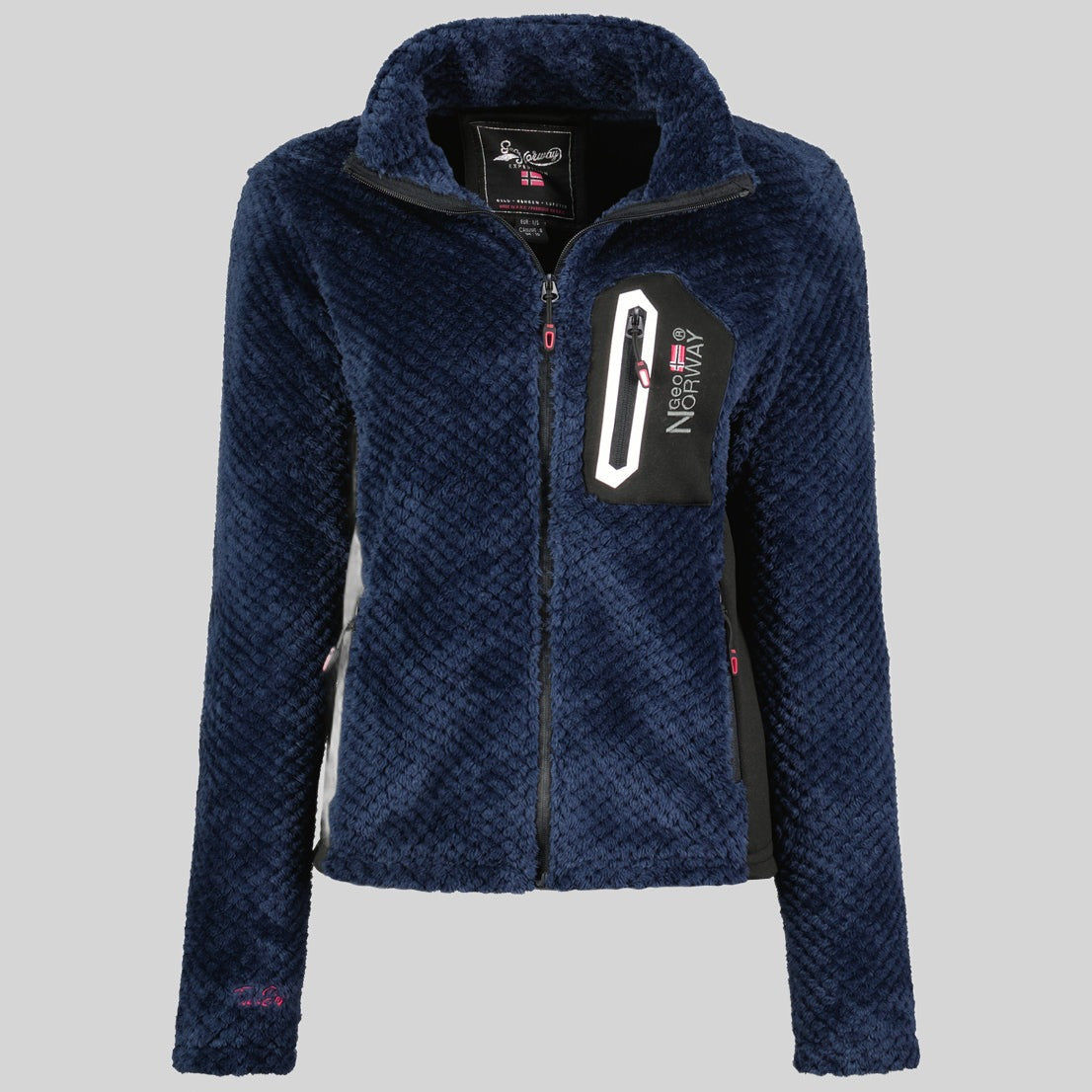 geographical-norway-thai-fleecejacke-damen-hellgrau-print image 5