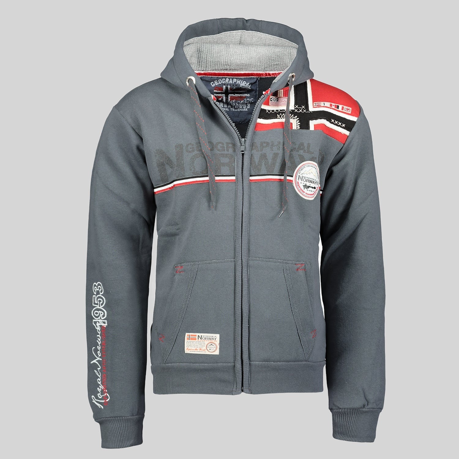 geographical-norway-faponie-herren-hoodie-dunkelgrau-kapuze image 5