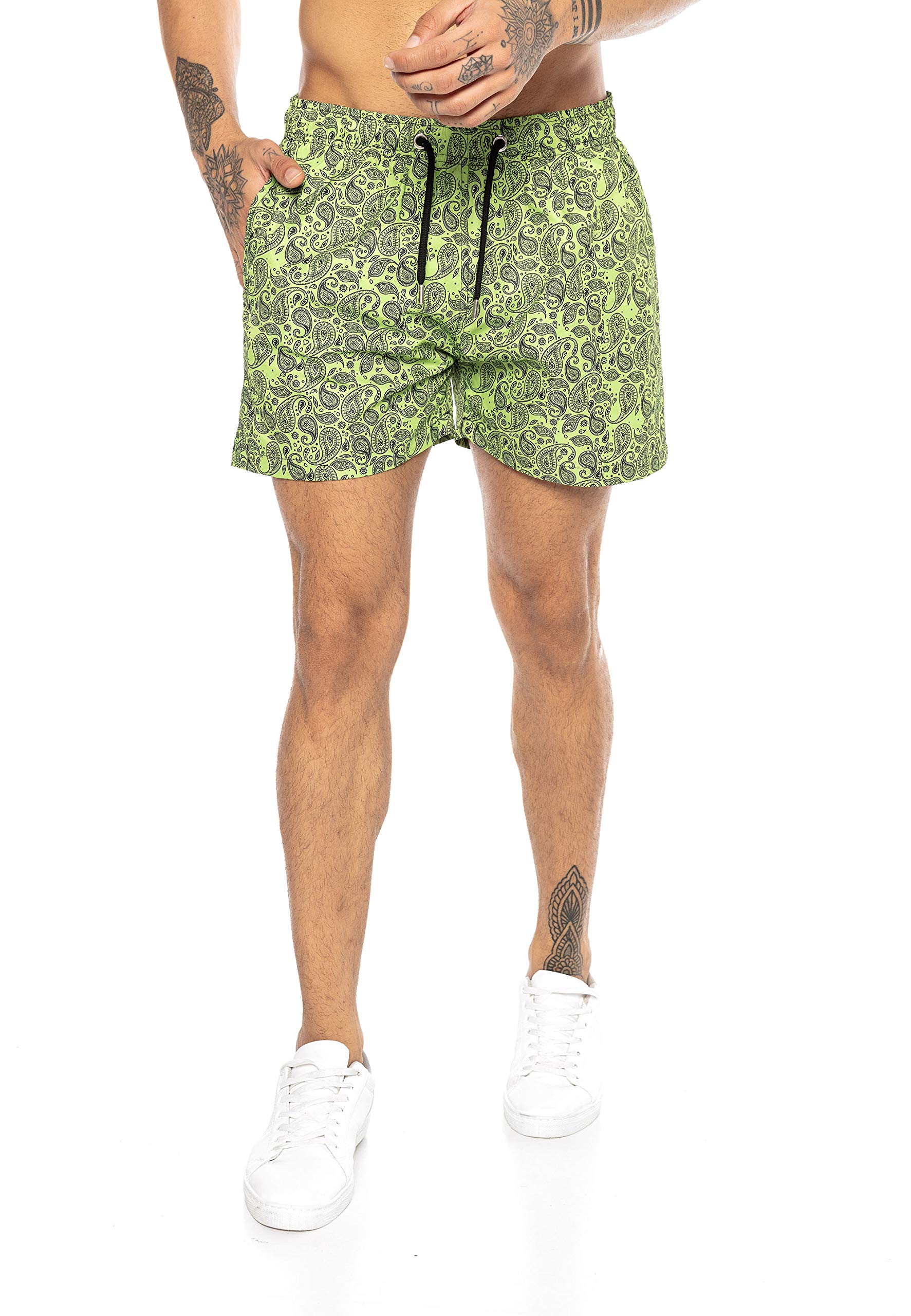 redbridge-shorts-badehose-herren-gr-n-l-paisley-schnelltrocknend image 2