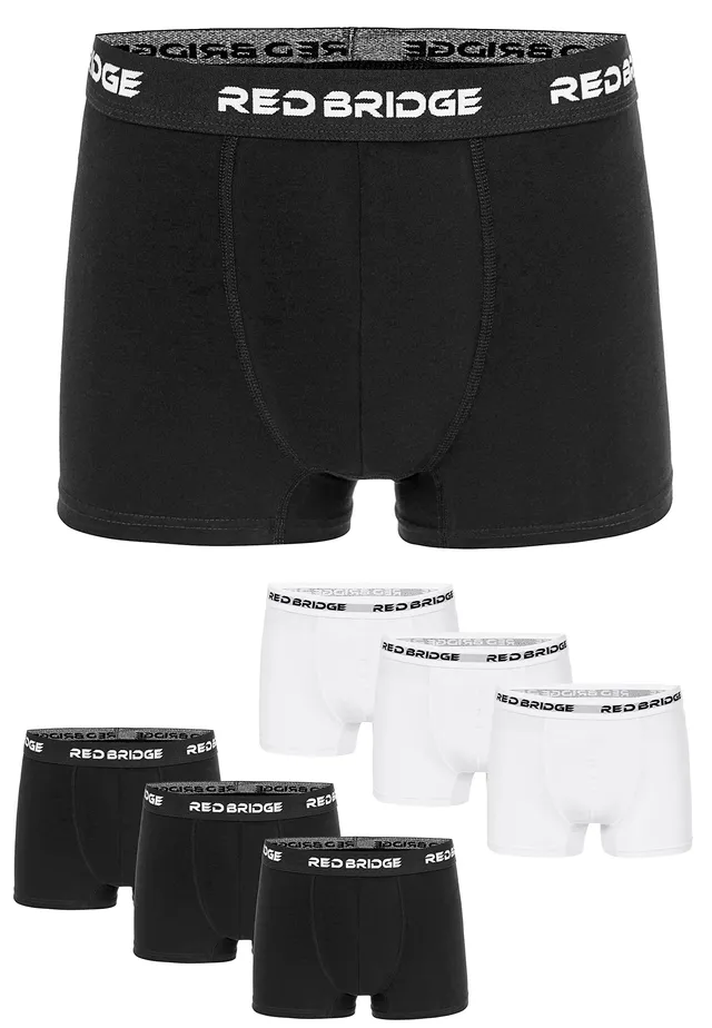 redbridge-m7301-boxershorts-6er-herren-m-schwarz-wei image 1