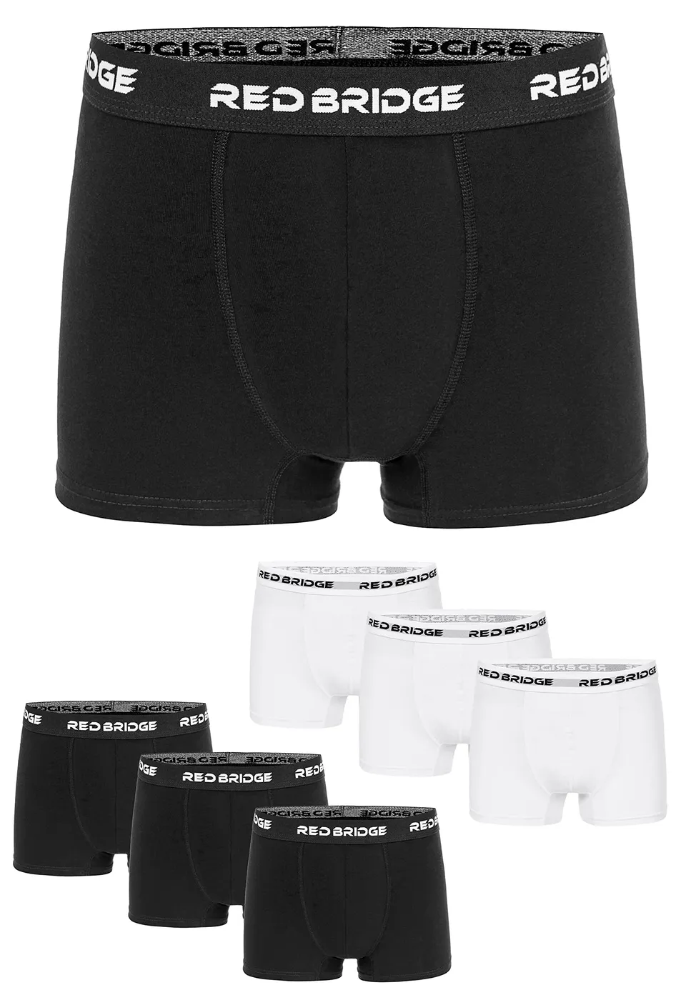 redbridge-m7301-boxershorts-6er-herren-m-schwarz-wei image 1