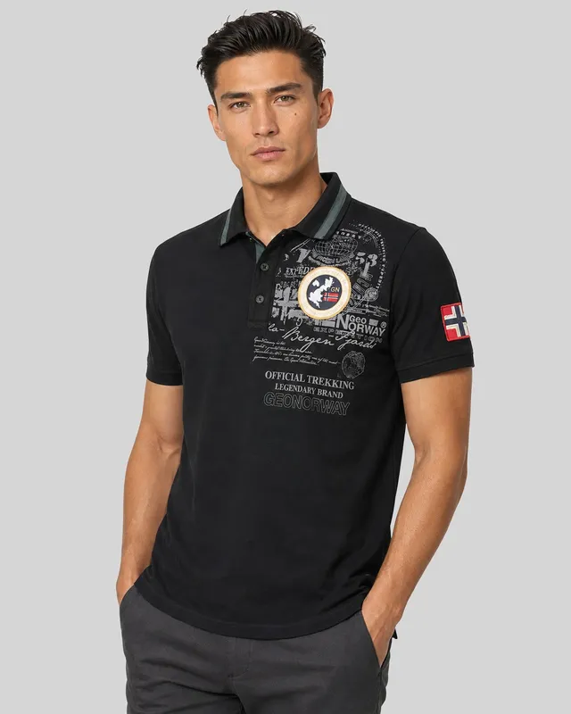 geographical-norway-karuen-polo-herren-schwarz-baumwolle image 1
