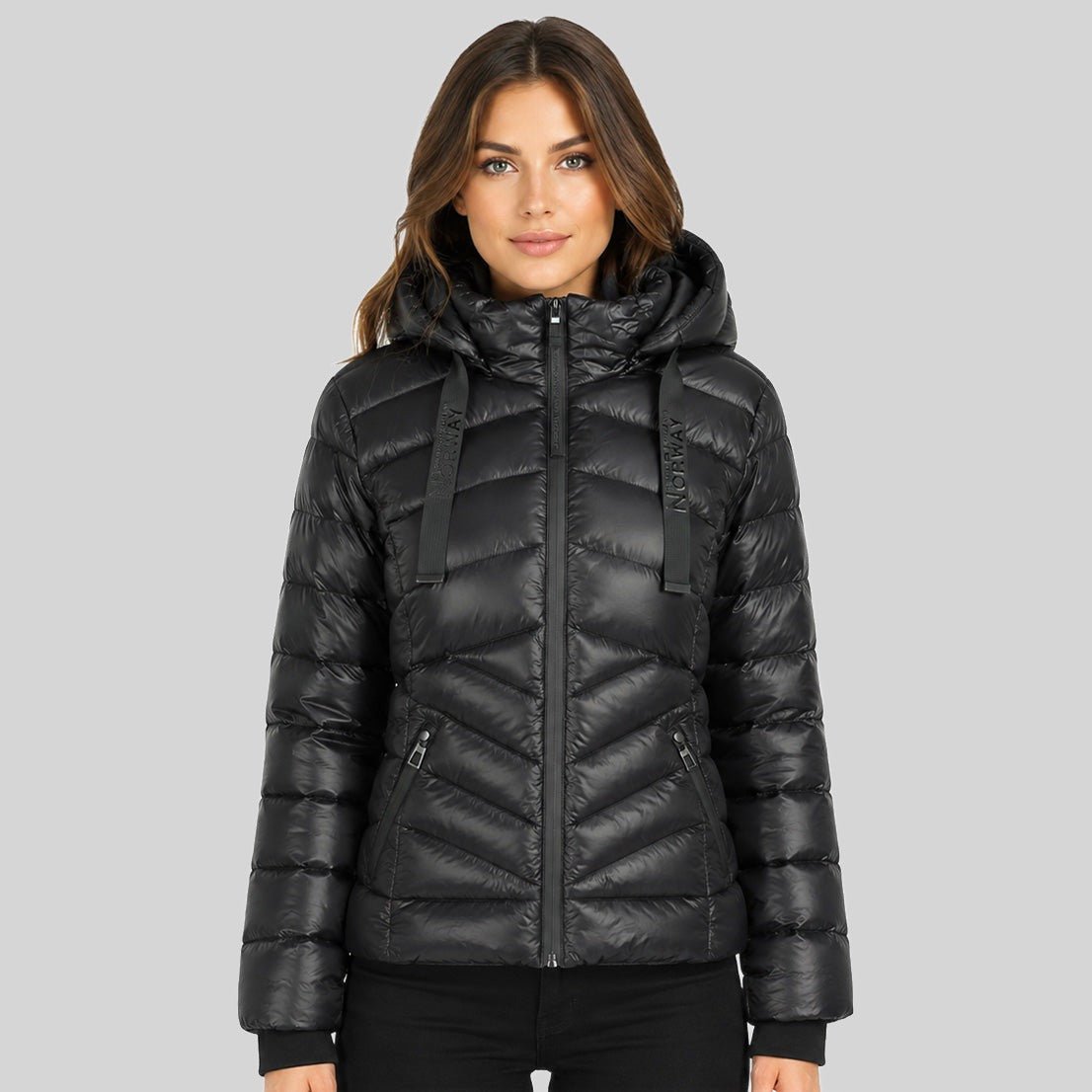 geographical-norway-calice-damen-winterjacke-schwarz-mit-kapuze image 1