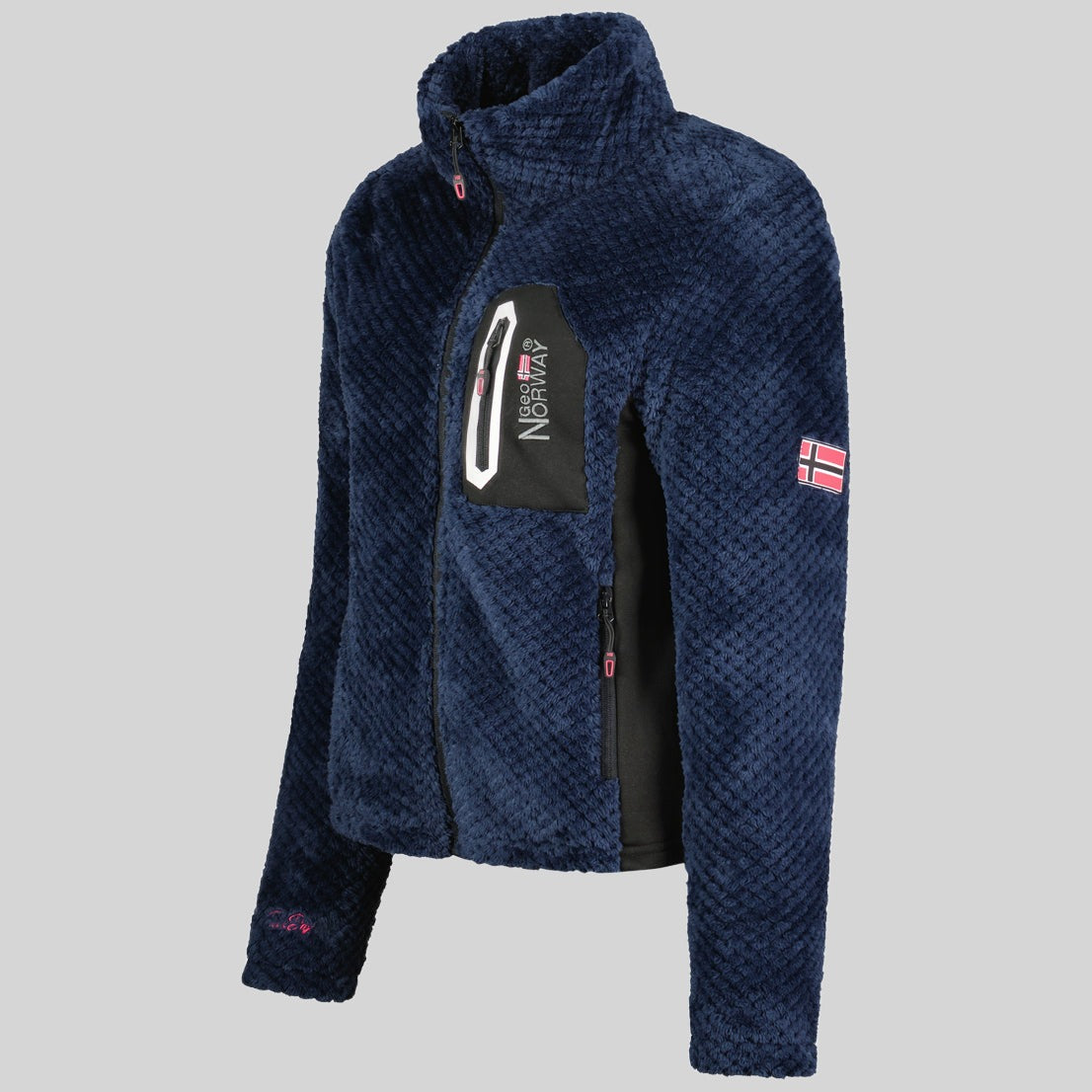 geographical-norway-thai-fleecejacke-damen-hellgrau-print image 7