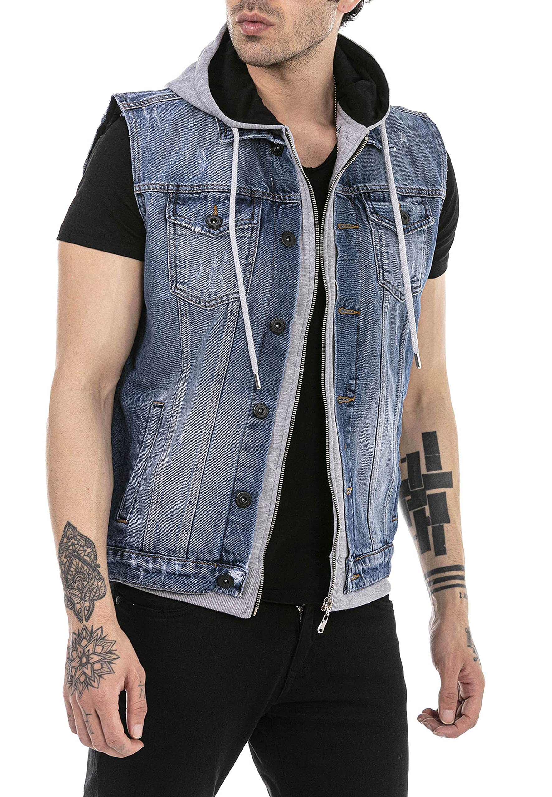 redbridge-cardigans-jeans-weste-herren-hellblau-kapuze image 6