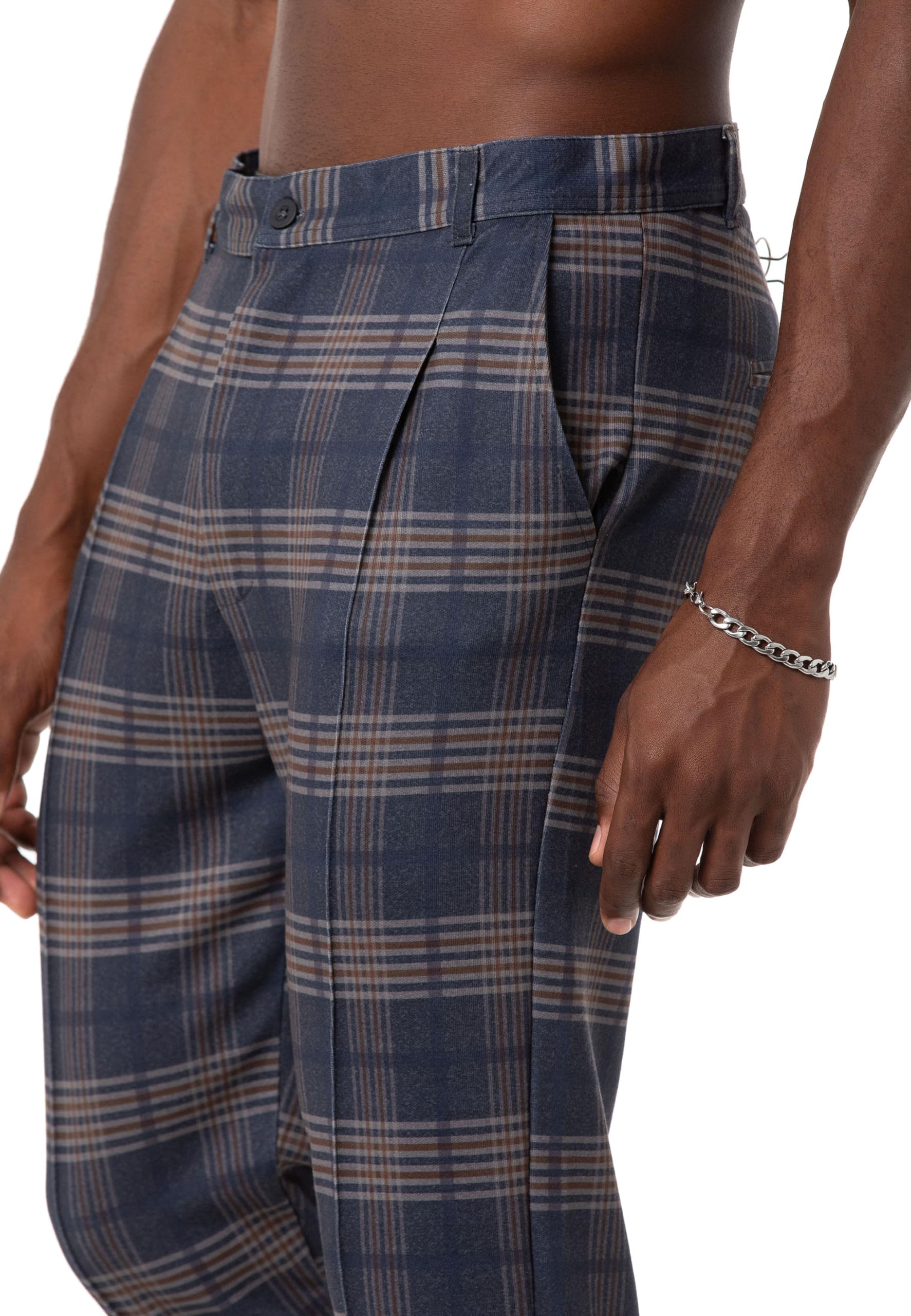 redbridge-hosen-chino-hose-herren-kariert-gummibund-gr-m image 4