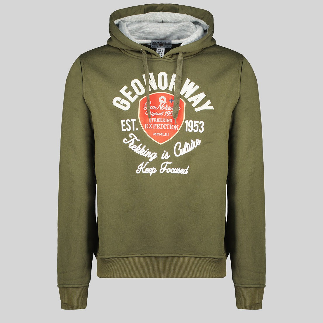 geographical-norway-garlon-hoodie-herren-kaki-mit-print image 3