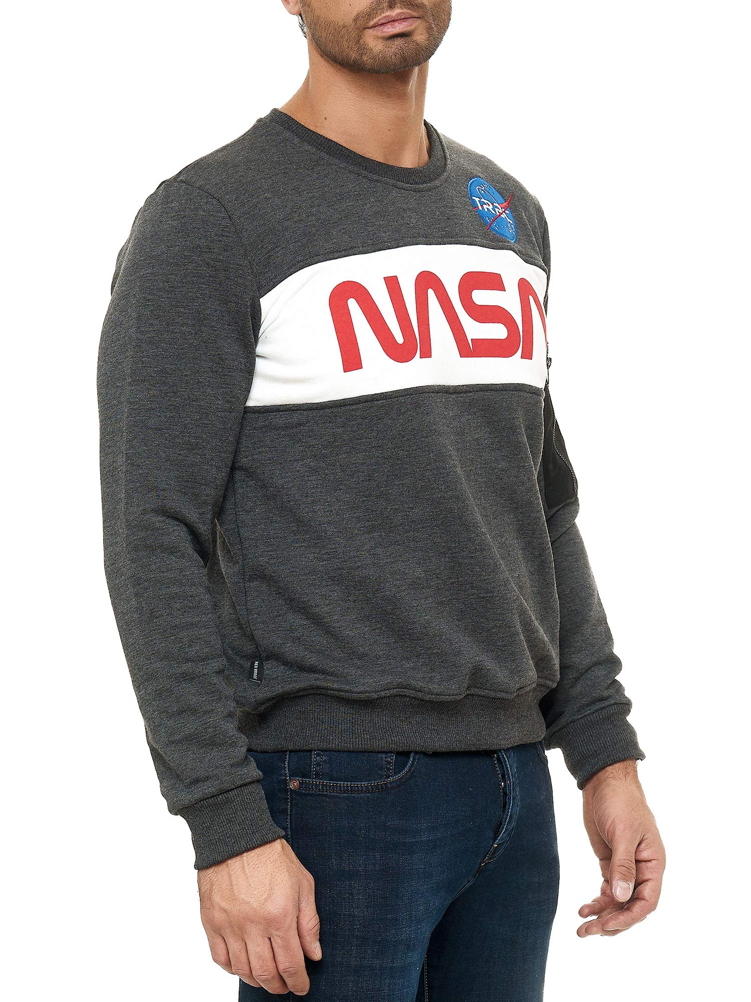 redbridge-nasa-sweatshirt-herren-schwarz-pullover-baumwolle-print image 6