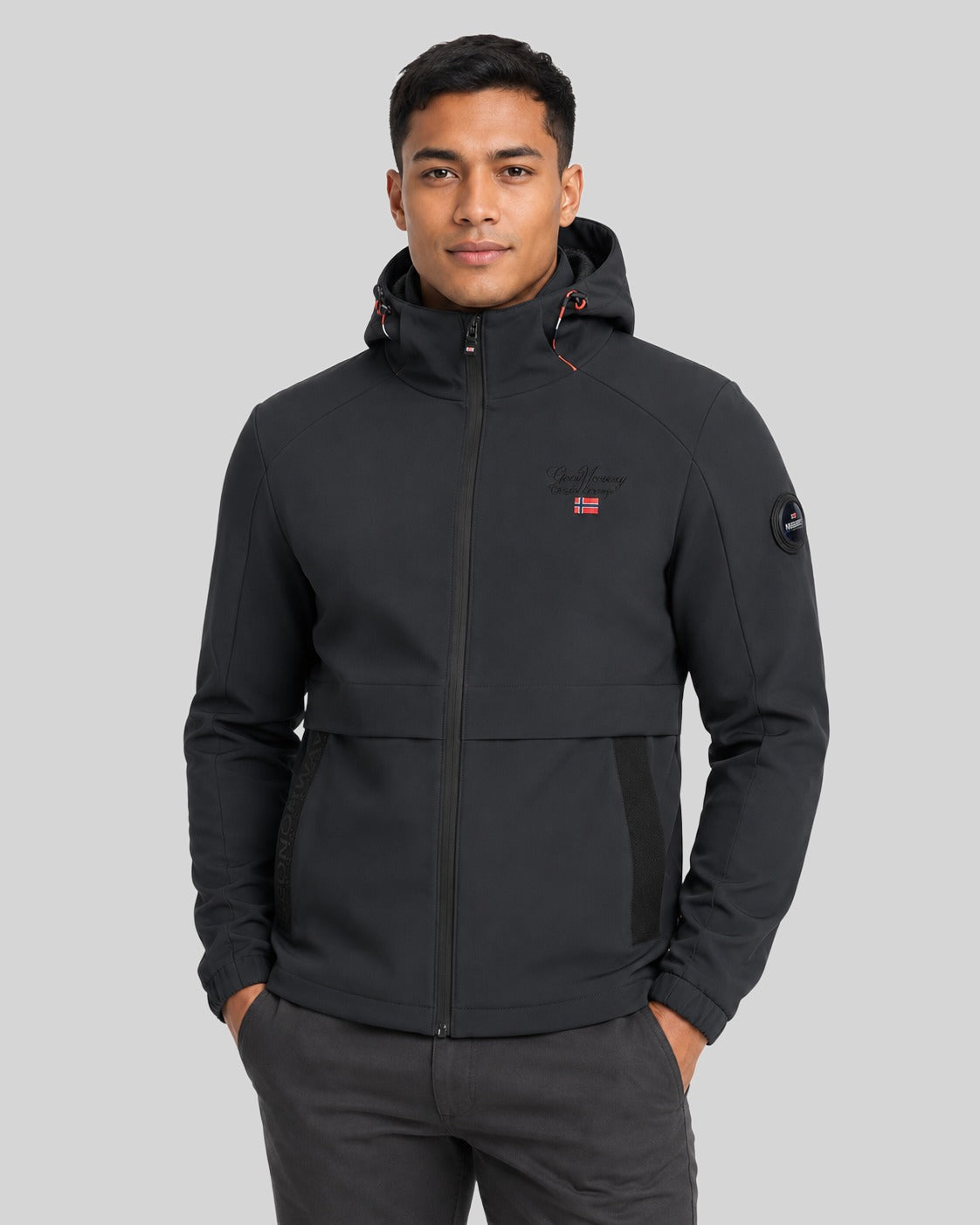 geographical-norway-birado-jacke-herren-schwarz-bergangsjacke-kapuze image 1