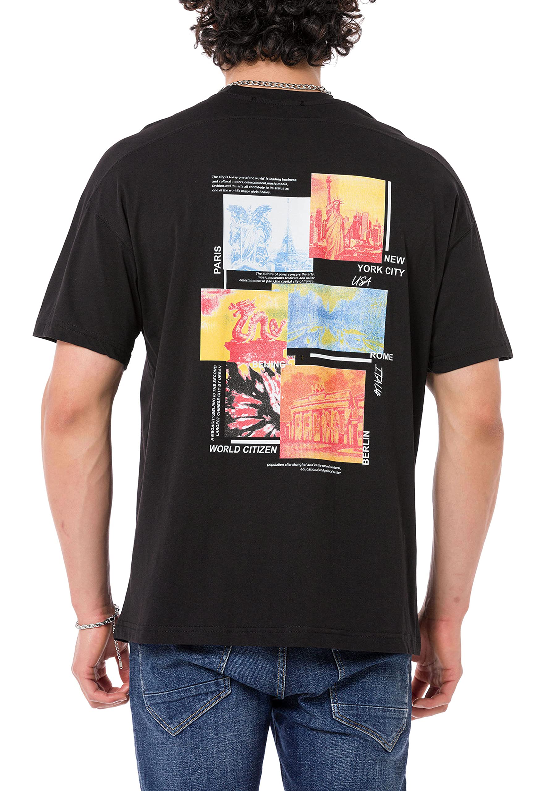 redbridge-t-shirts-oversized-t-shirt-herren-schwarz-xl-baumwolle image 7