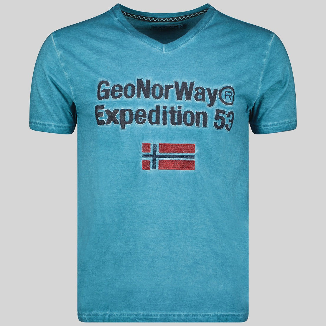 geographical-norway-jimdo-t-shirt-herren-blau-v-ausschnitt image 2