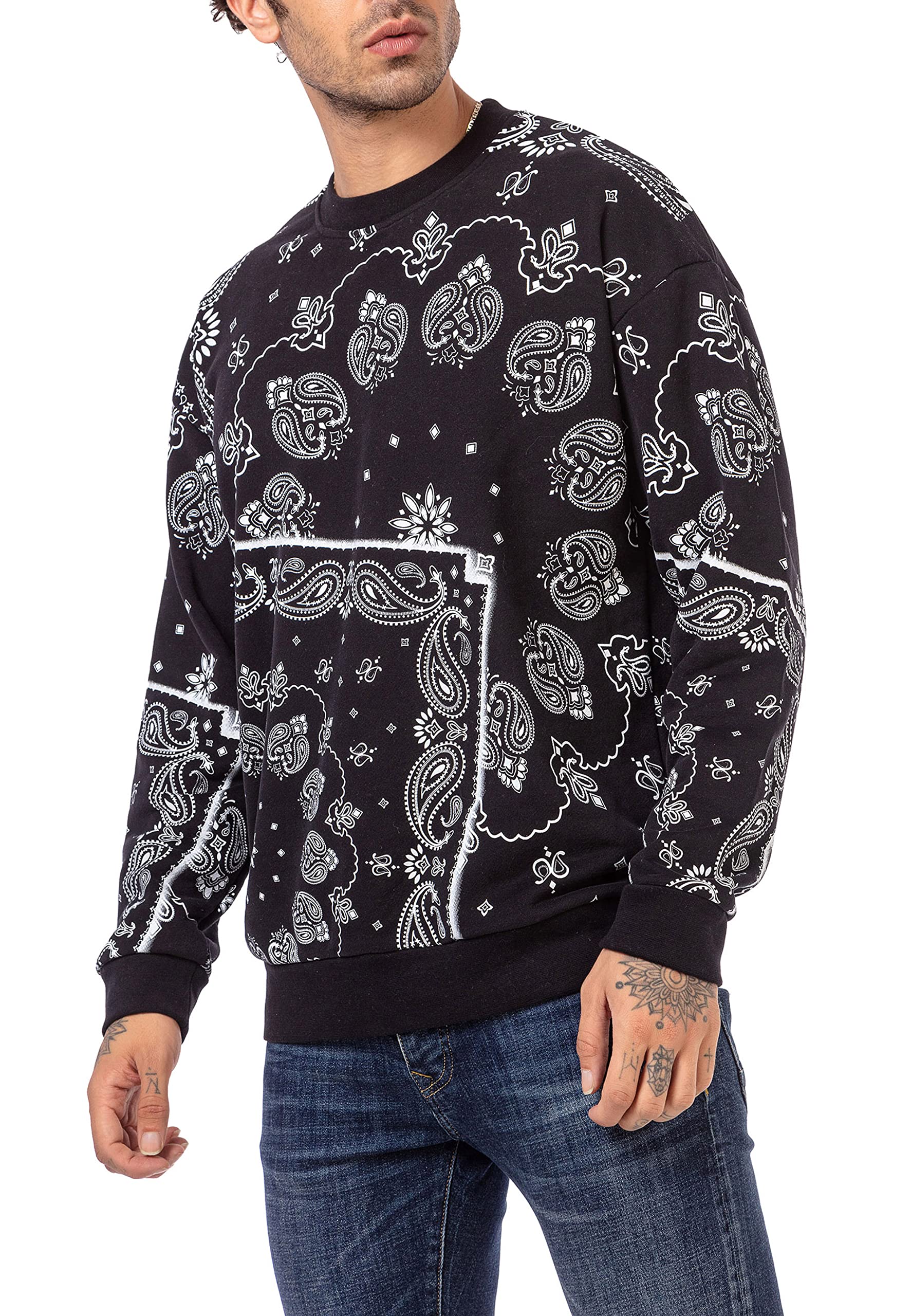 redbridge-pullover-sweatshirt-paisley-gr-e-l-schwarz image 4