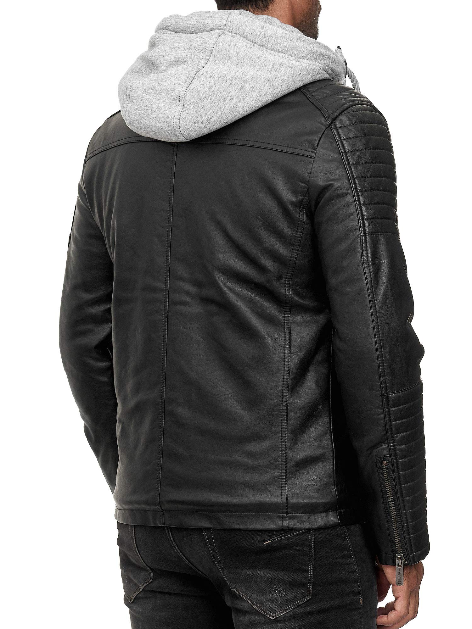 redbridge-bikerjacke-kunstleder-kapuze-schwarz-l image 2