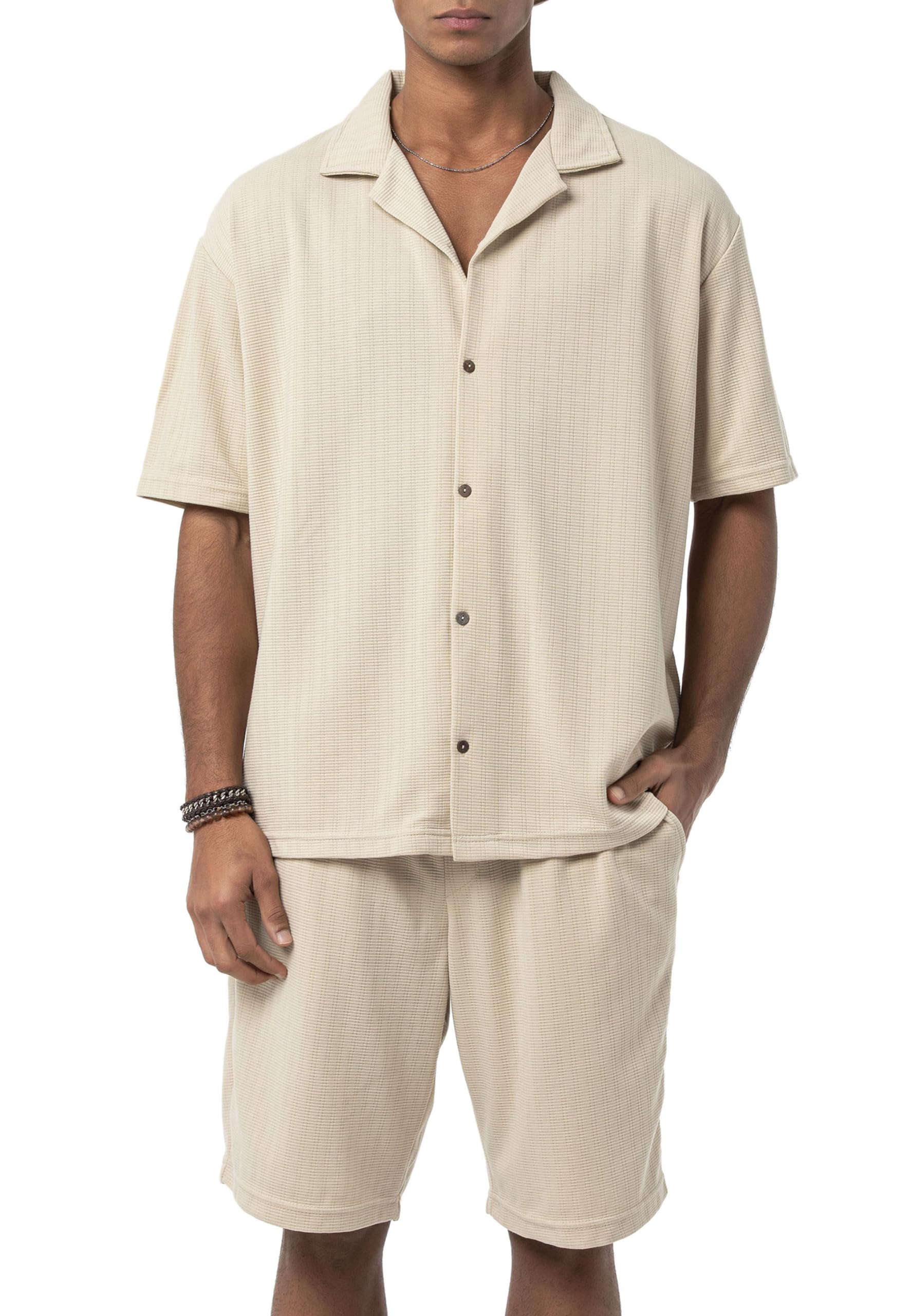 redbridge-sommer-set-hemd-shorts-beige-gr-e-m image 3