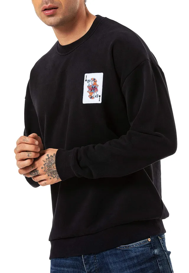 redbridge-k-nig-karte-pullover-sweatshirt-herren-bestickt-beige image 1