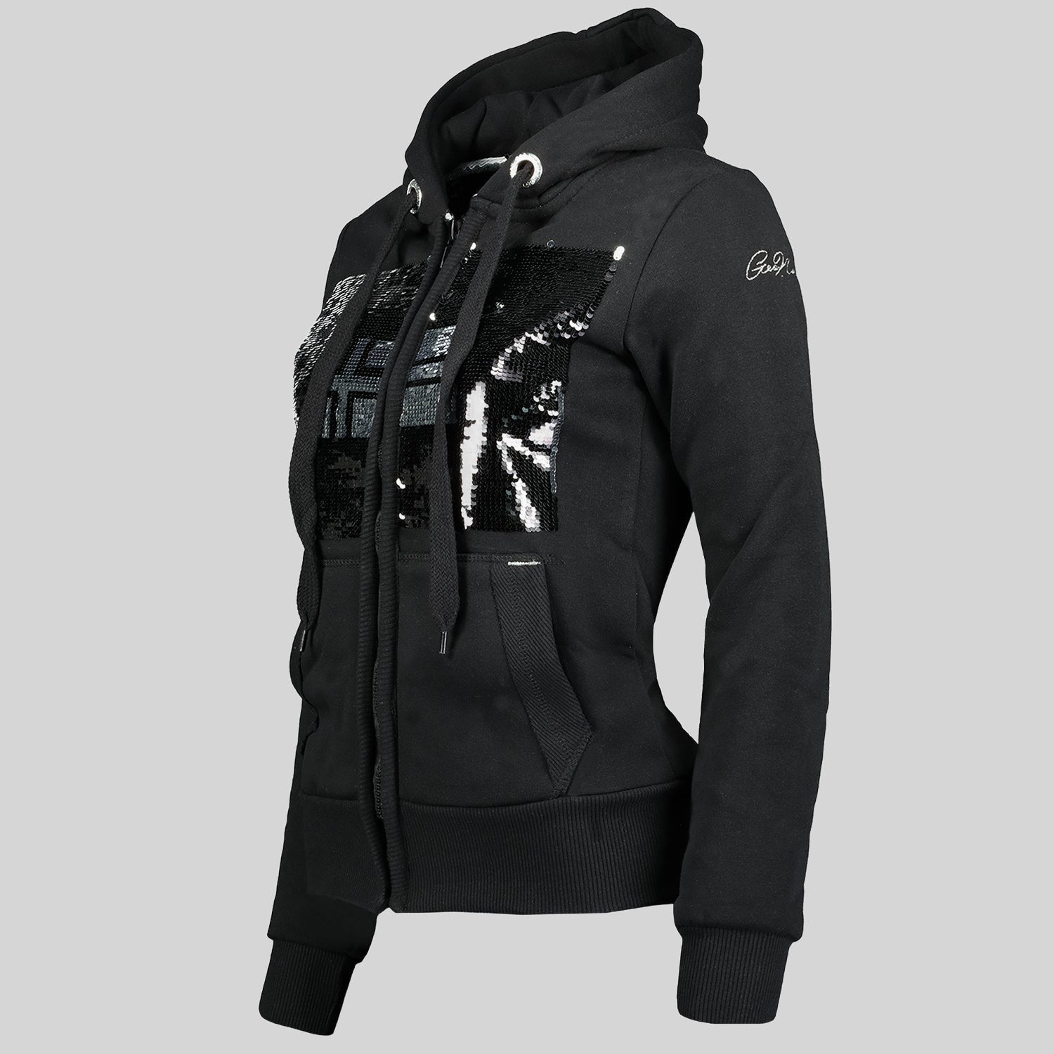 geographical-norway-gula-damen-sweatshirt-schwarz-kapuze image 3