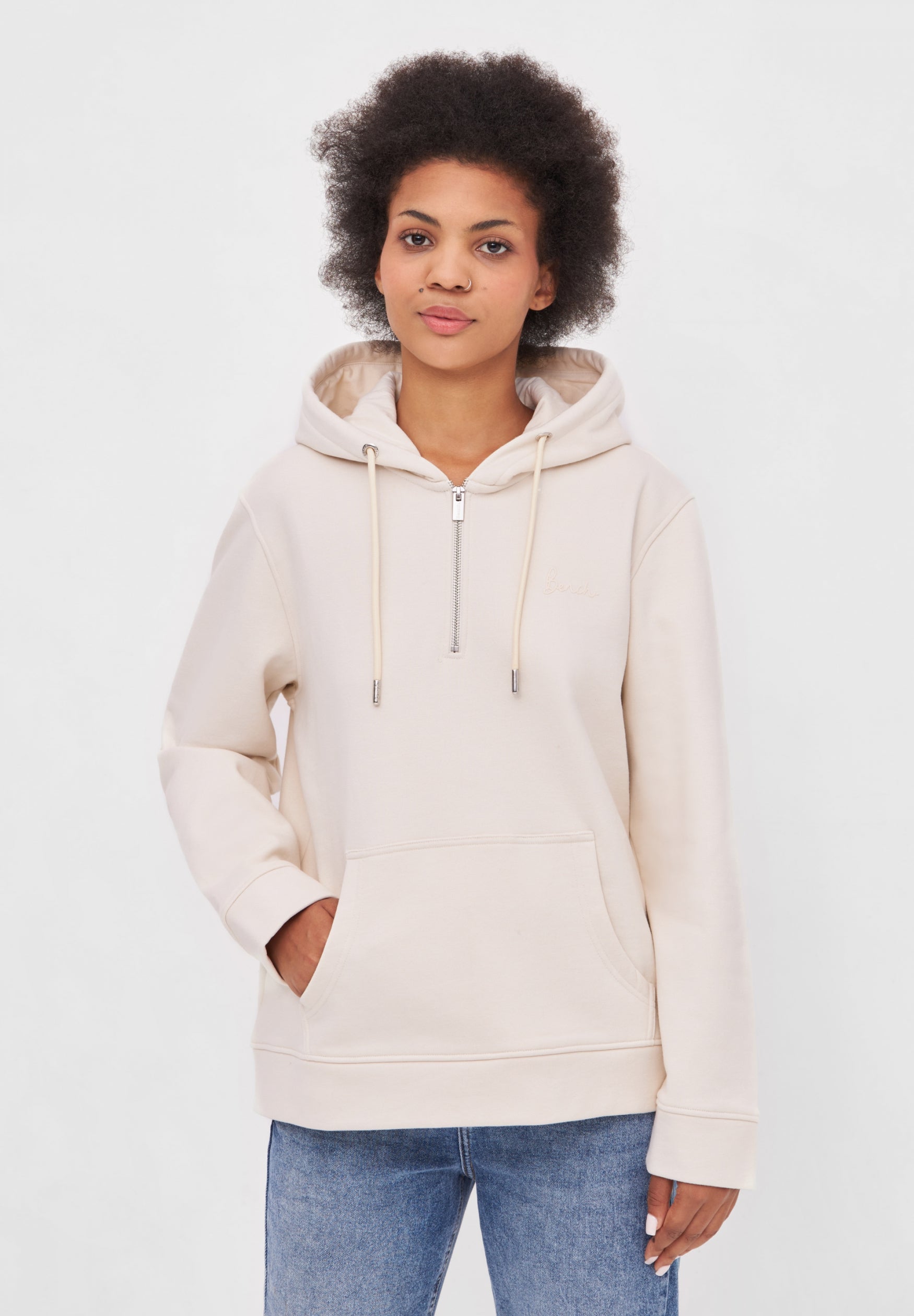 bench-saramo-hoodie-damen-pristine-halfzip-baumwolle image 6