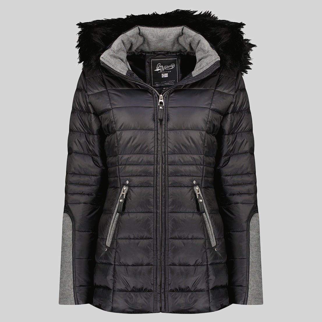 geographical-norway-belete-damen-parka-schwarz-fellkapuze image 8