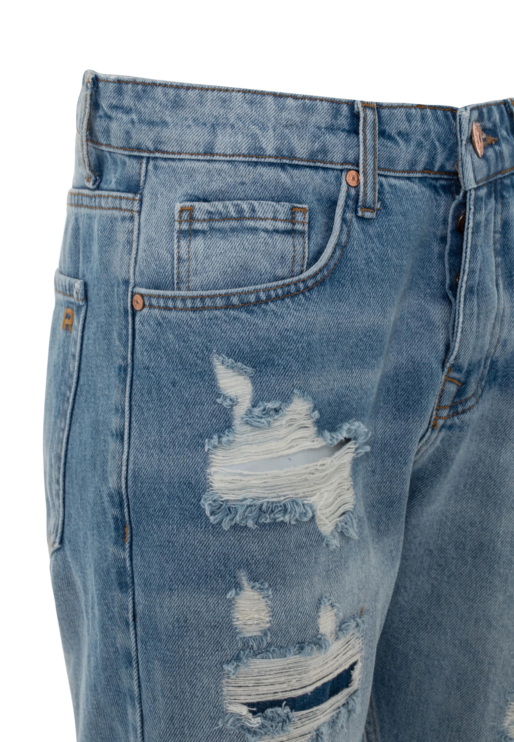 redbridge-premium-denim-shorts-jeans-herren-blau-distressed image 5
