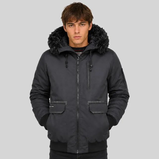 geographical-norway-dady-herren-winterparka-schwarz-mit-fell image 1