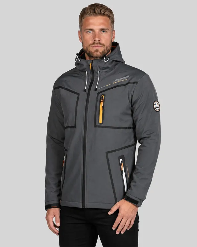 geographical-norway-truello-softshelljacke-herren-dunkelgrau-l-kapuze image 1