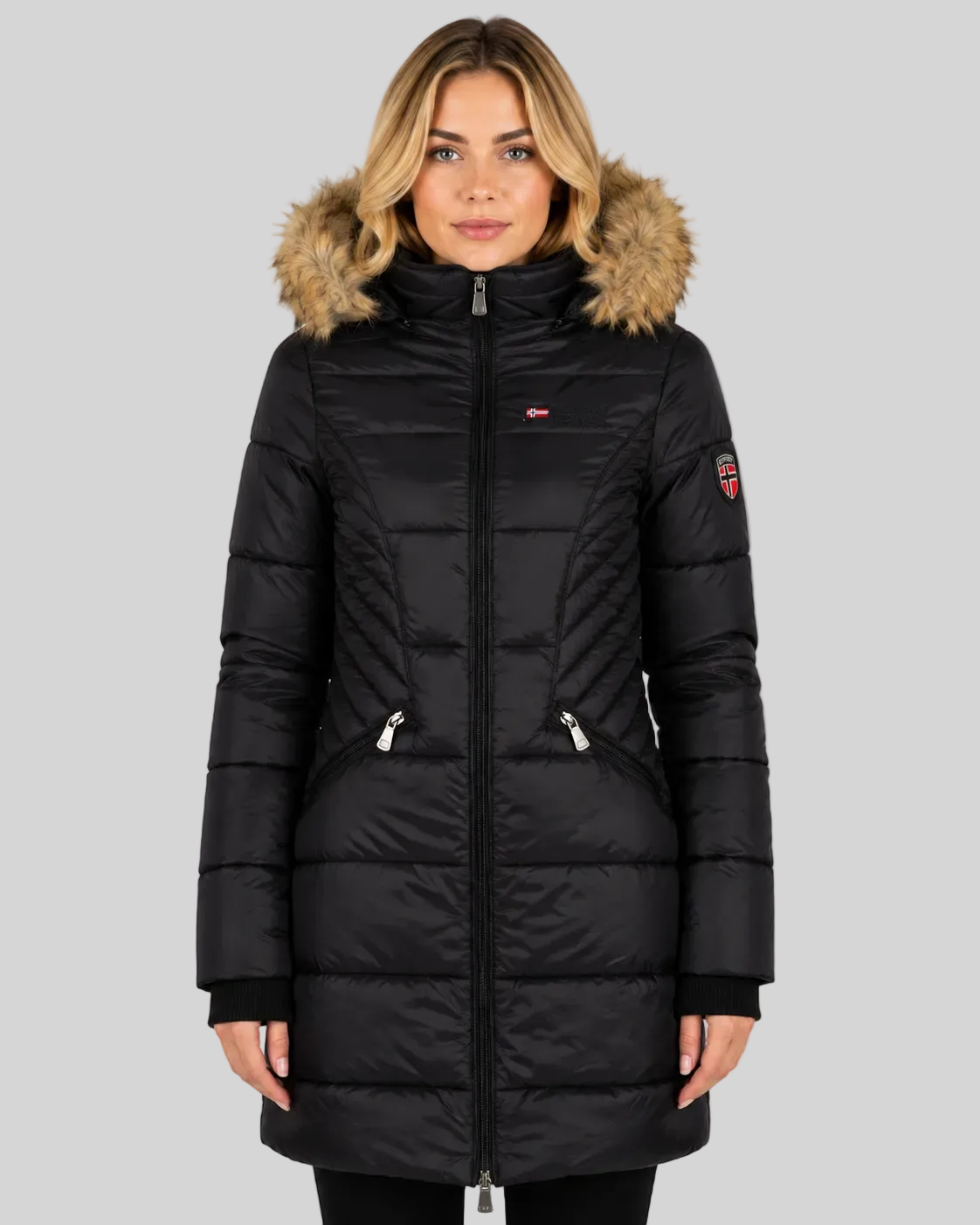 geographical-norway-abeille-damen-parka-lang-schwarz image 1