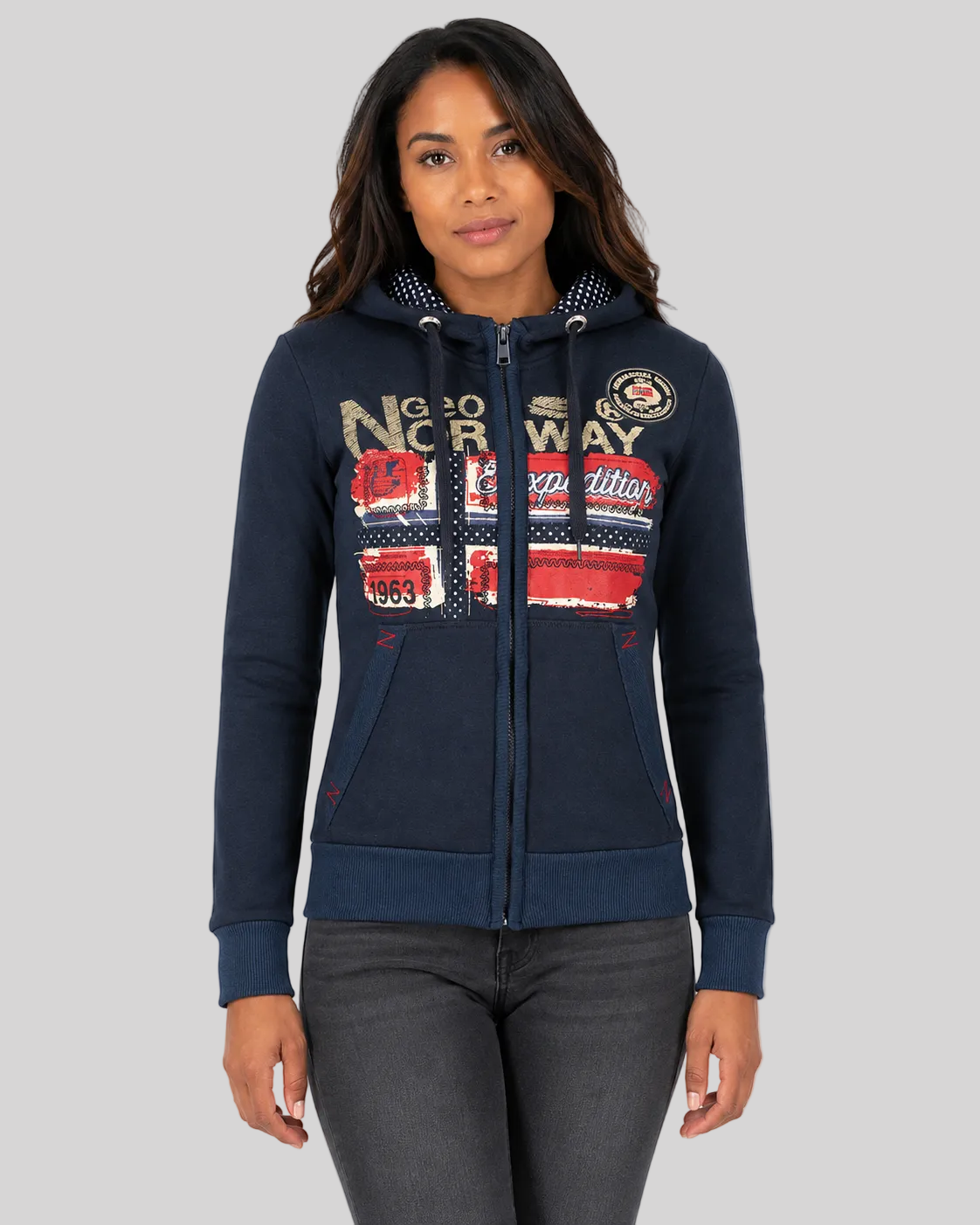 geographical-norway-farlotte-damen-sweatshirt-mit-kapuze-und-k-ngurutasche image 1