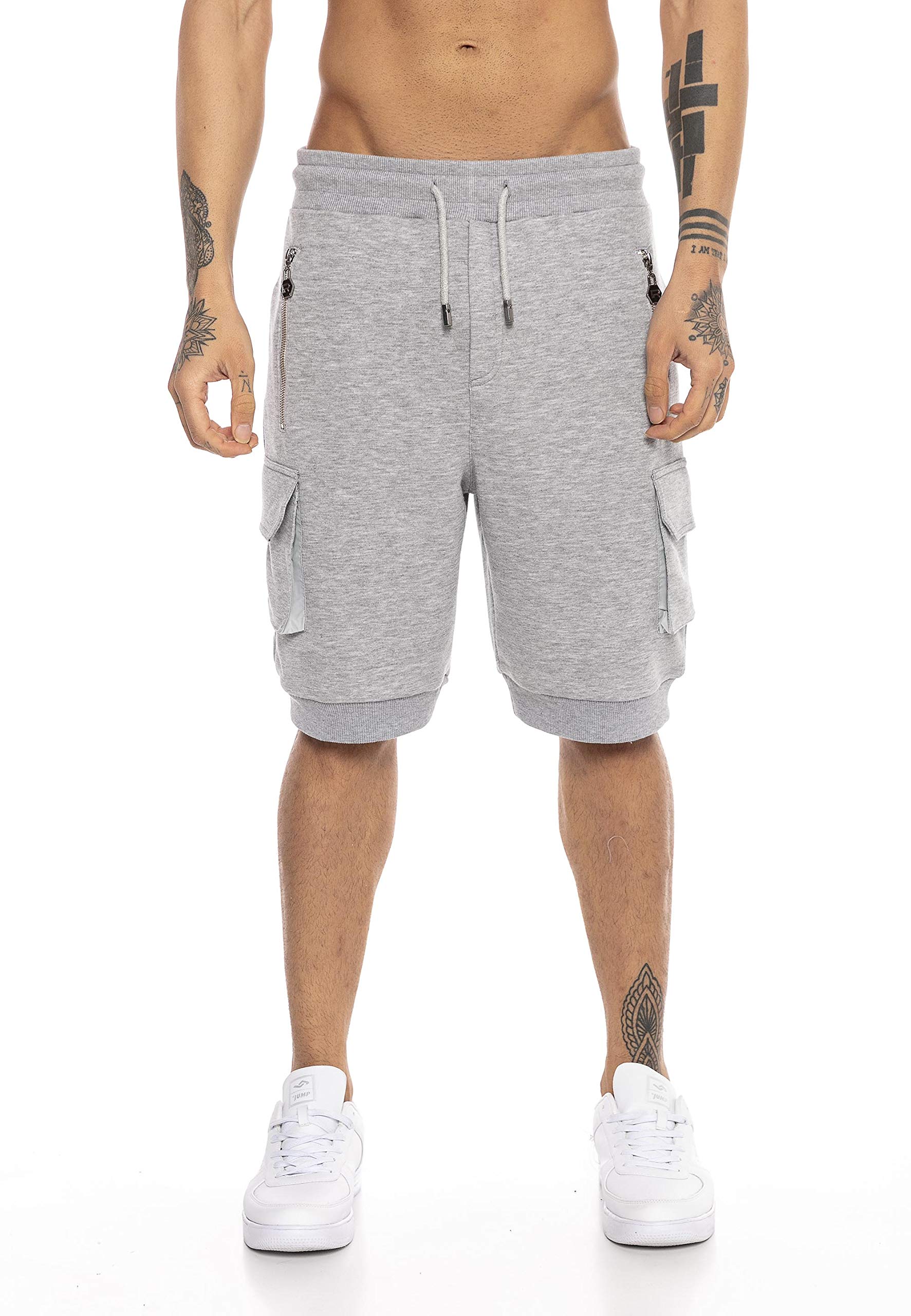 redbridge-shorts-herren-cargoshorts-sweat-schwarz-bermuda image 3