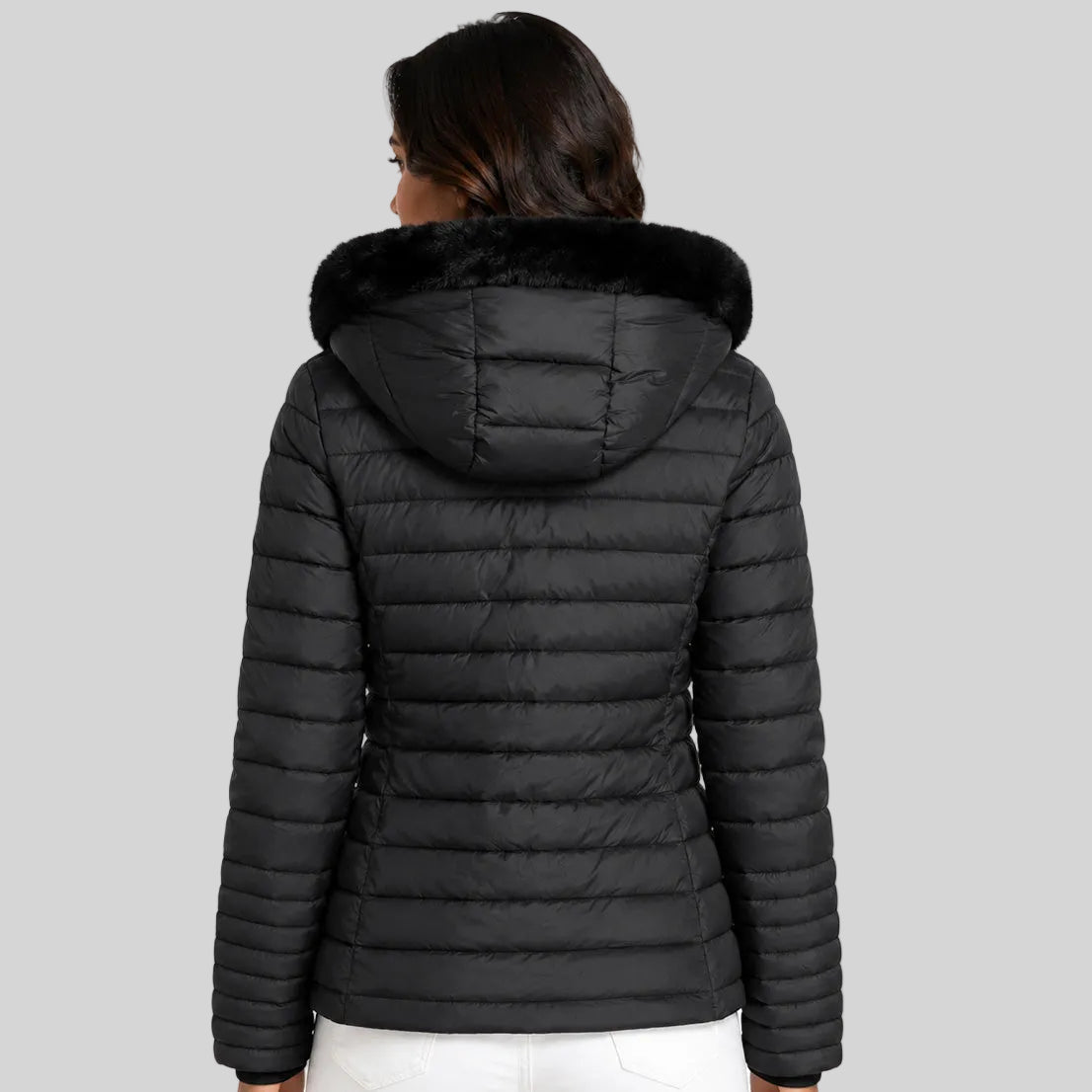 geographical-norway-bumine-damen-steppjacke-schwarz-mit-kapuze image 2