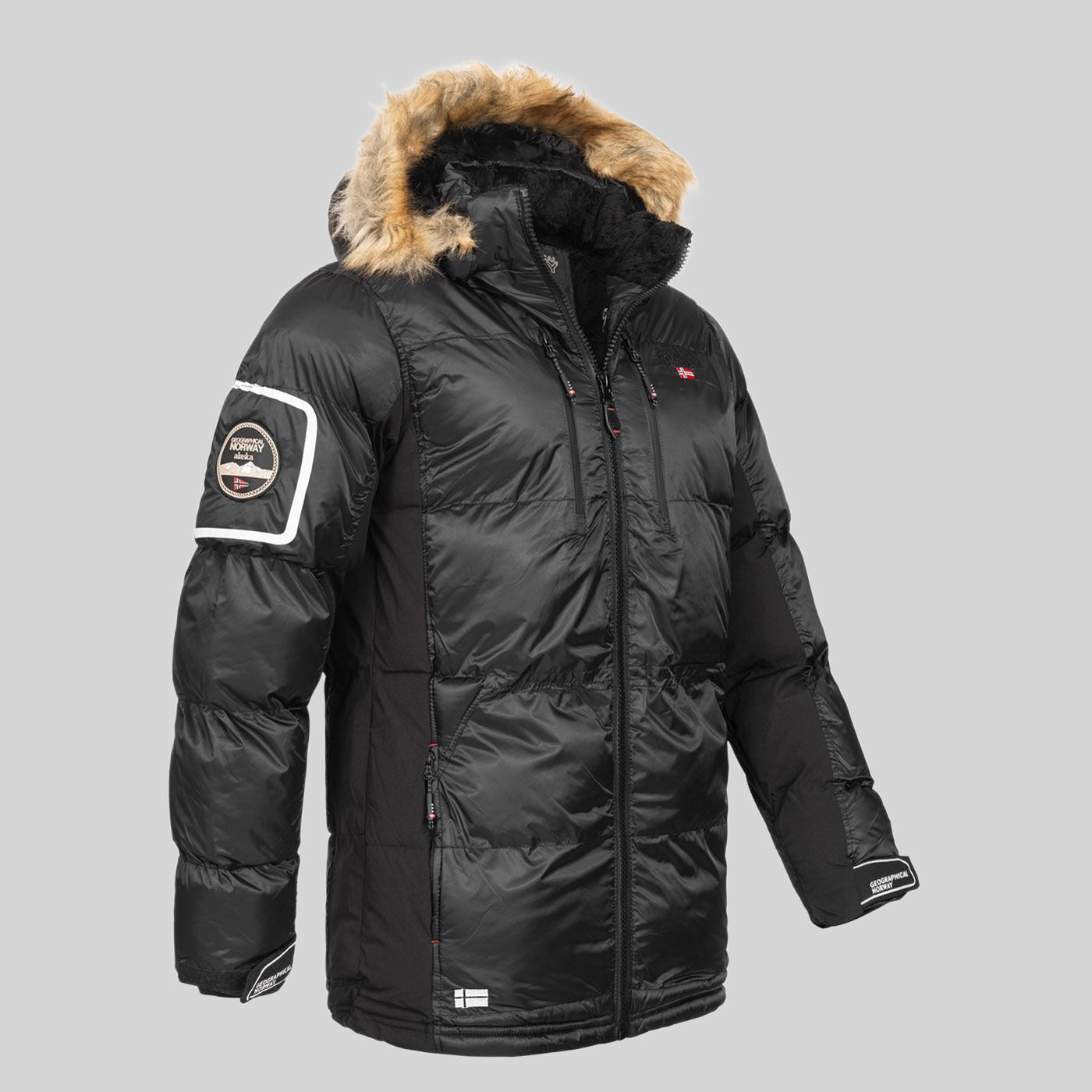 geographical-norway-danone-herren-parka-schwarz-winter-fellkapuze image 5