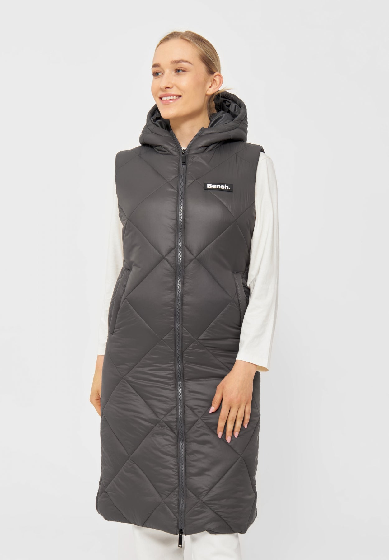 bench-nakiyah-steppweste-damen-khaki-mit-kapuze image 2