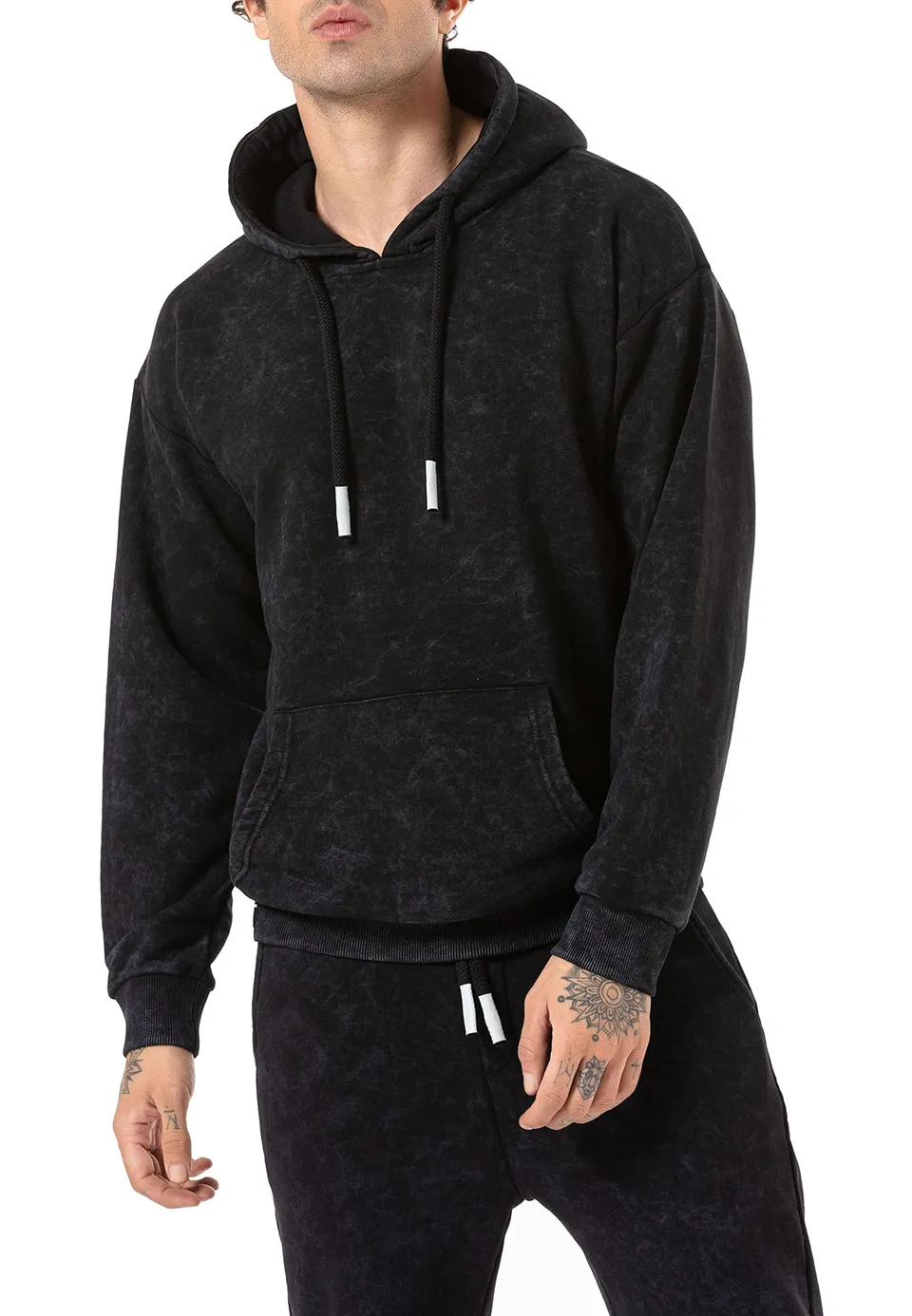 redbridge-pullover-batik-hoodie-herren-blau-l-mit-kapuze image 1