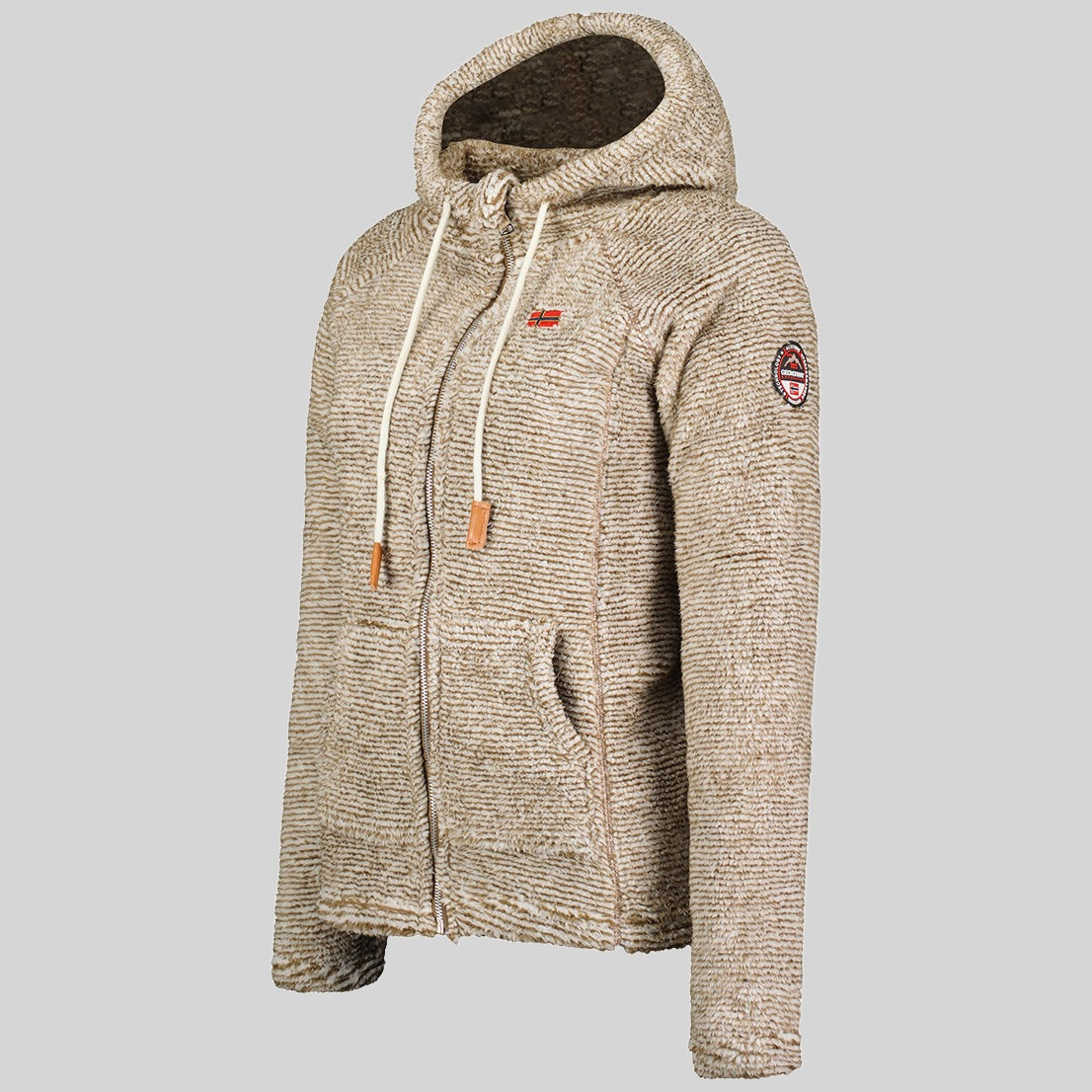 geographical-norway-trigo-damen-fleecejacke-dunkelgrau-kapuze image 8