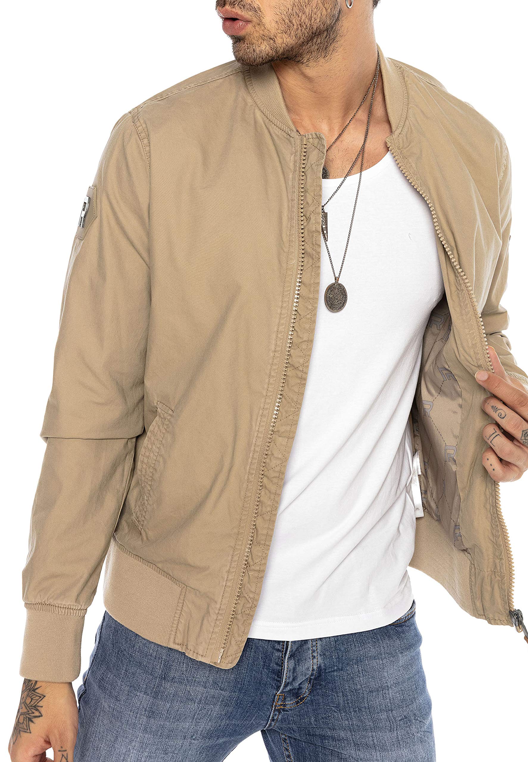 redbridge-blouson-herren-fliegerjacke-bergangsjacke-schwarz-baumwolle image 1