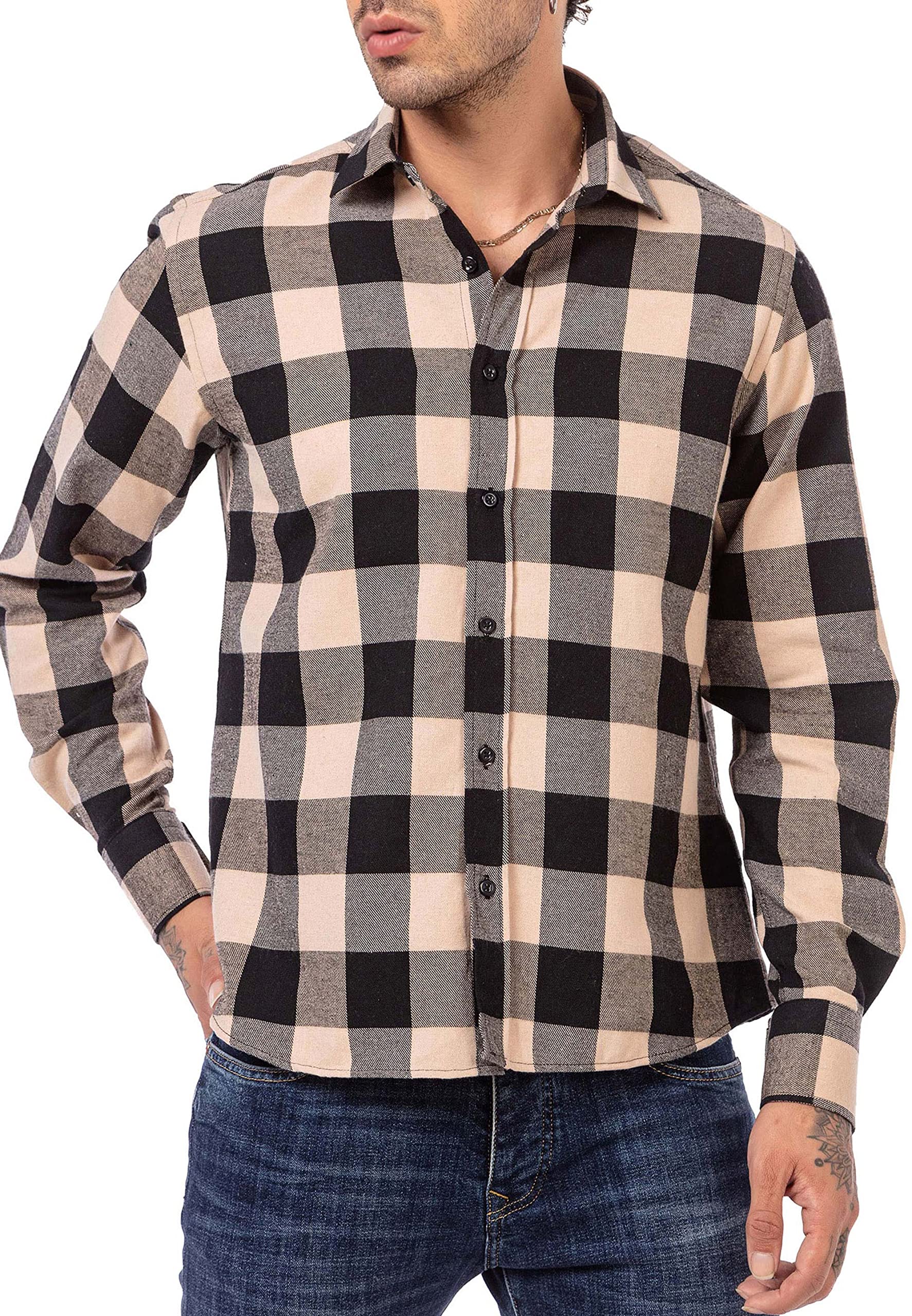 redbridge-hemd-herren-freizeithemd-kariert-beige-holzf-llerhemd image 2