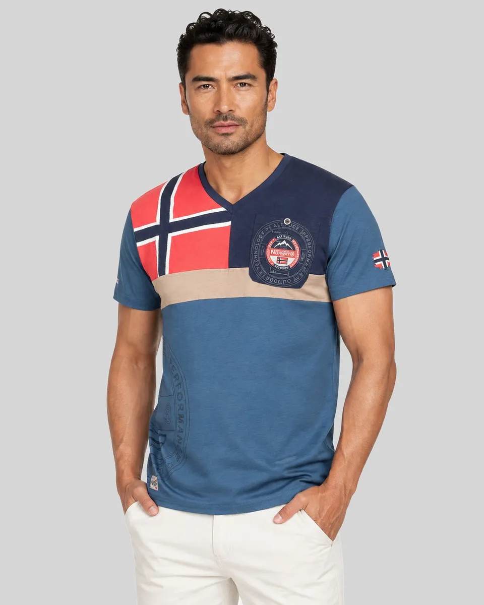 geographical-norway-j-flag-t-shirt-herren-schwarz-l-baumwolle image 1