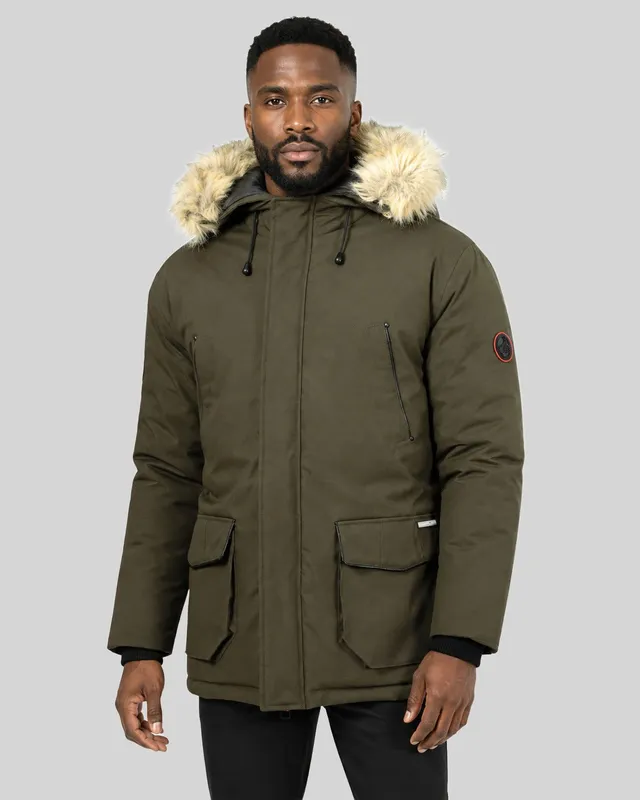 geographical-norway-claude-parka-herren-kaki-winterparka-fellkapuze image 1