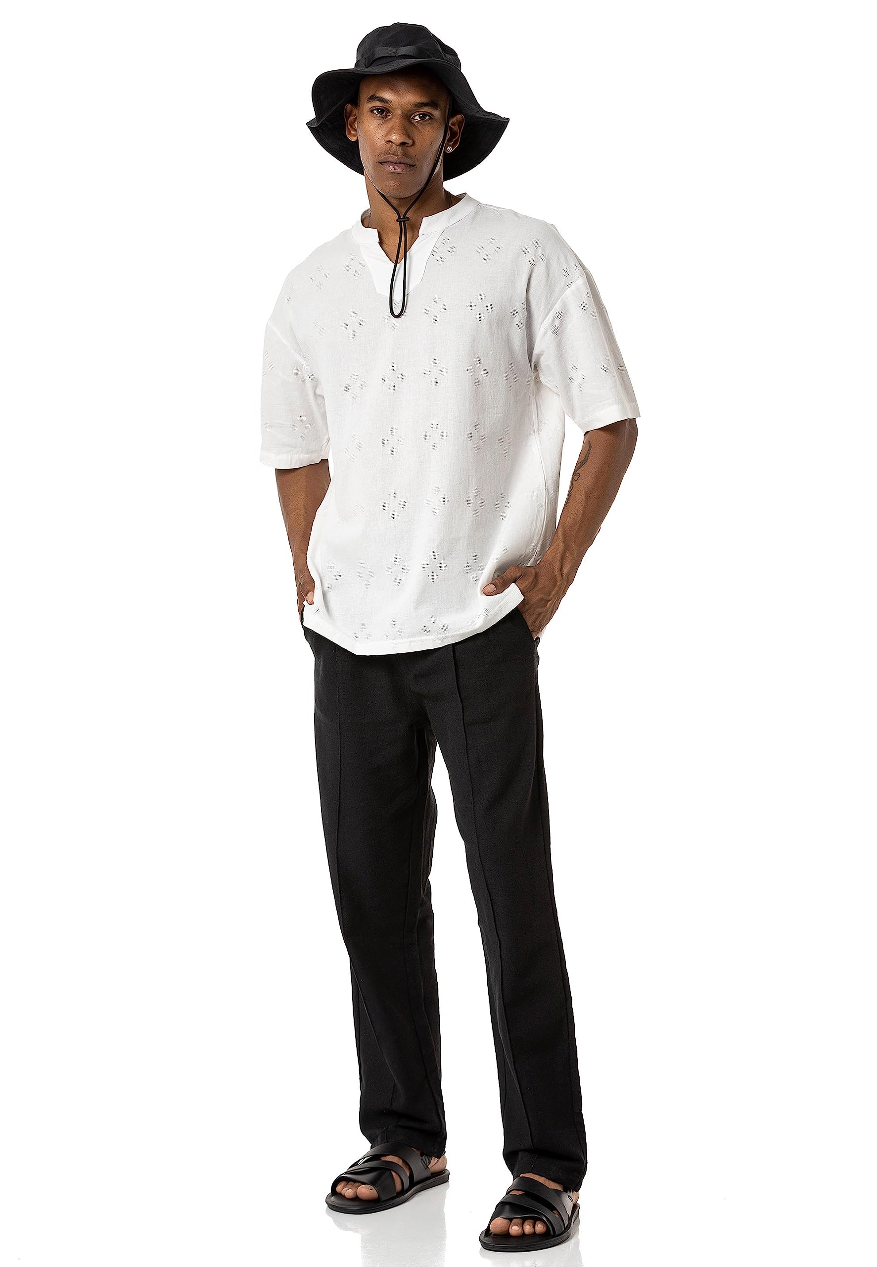 redbridge-hosen-herren-leinenhose-ecru-weit-m4319 image 7