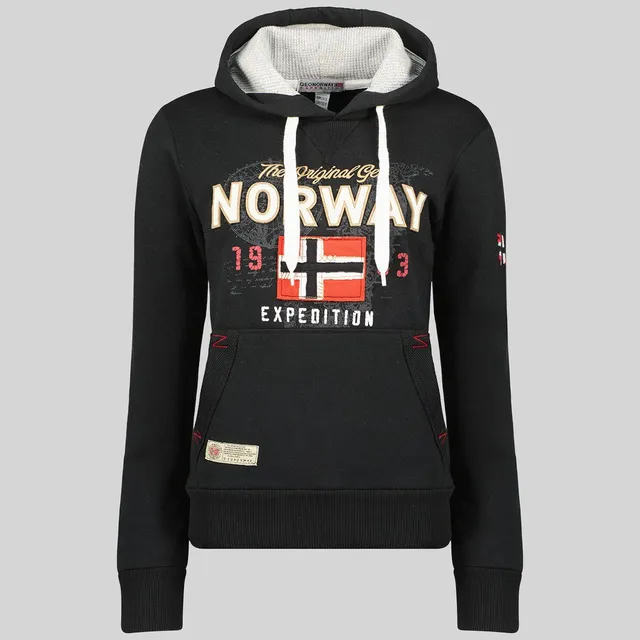 geographical-norway-guitre-damen-hoodie-sweatshirt-schwarz-print image 1