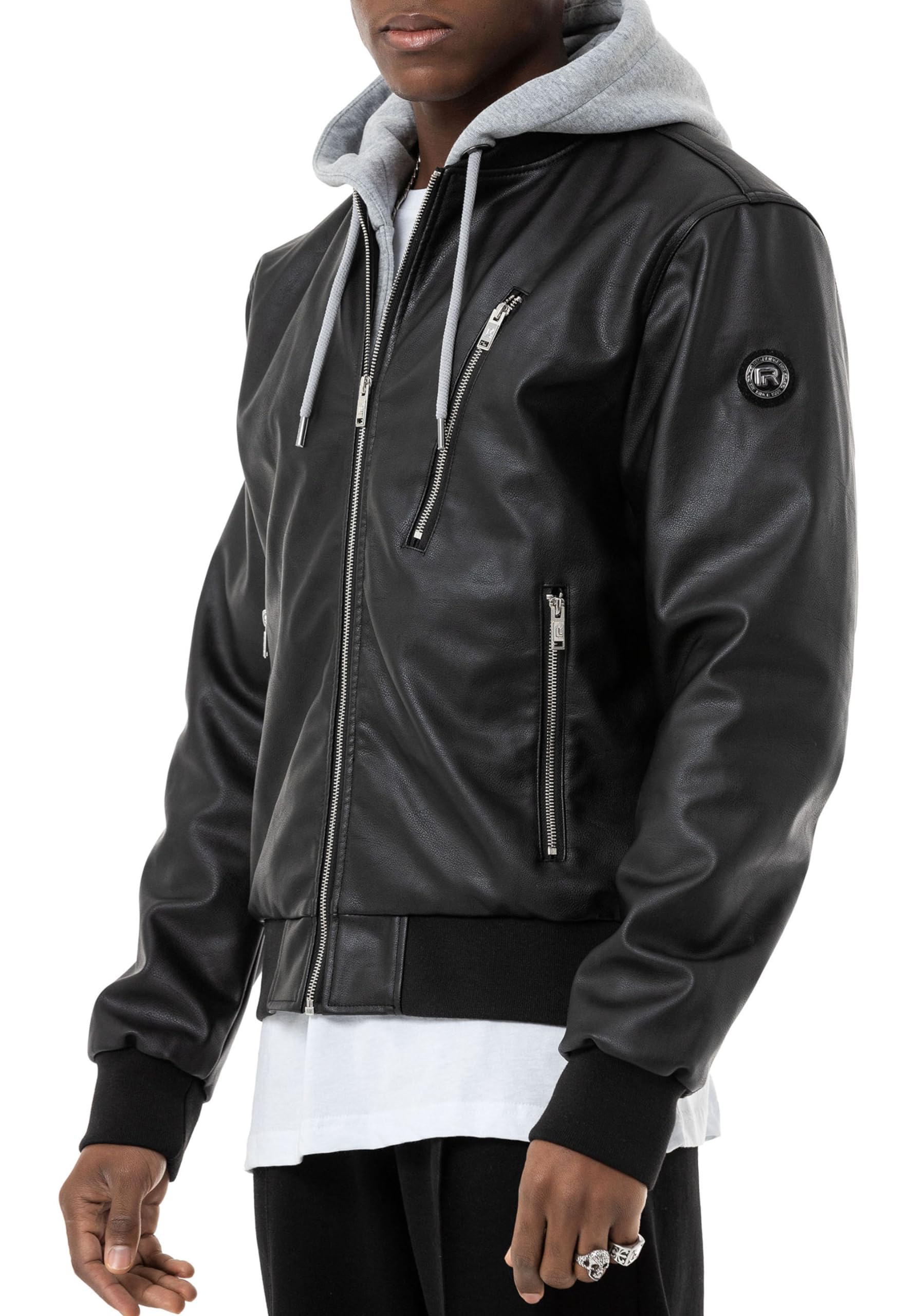redbridge-m6142-kunstlederjacke-mit-kapuze-gr-m-schwarz image 3