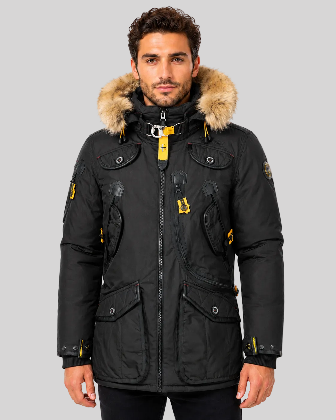 geographical-norway-agaros-parka-herren-schwarz-mit-kapuze image 1