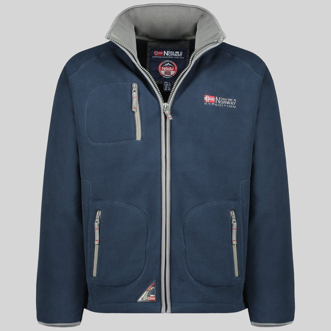 geographical-norway-trekking-fleecejacke-herren-marine-grau image 3