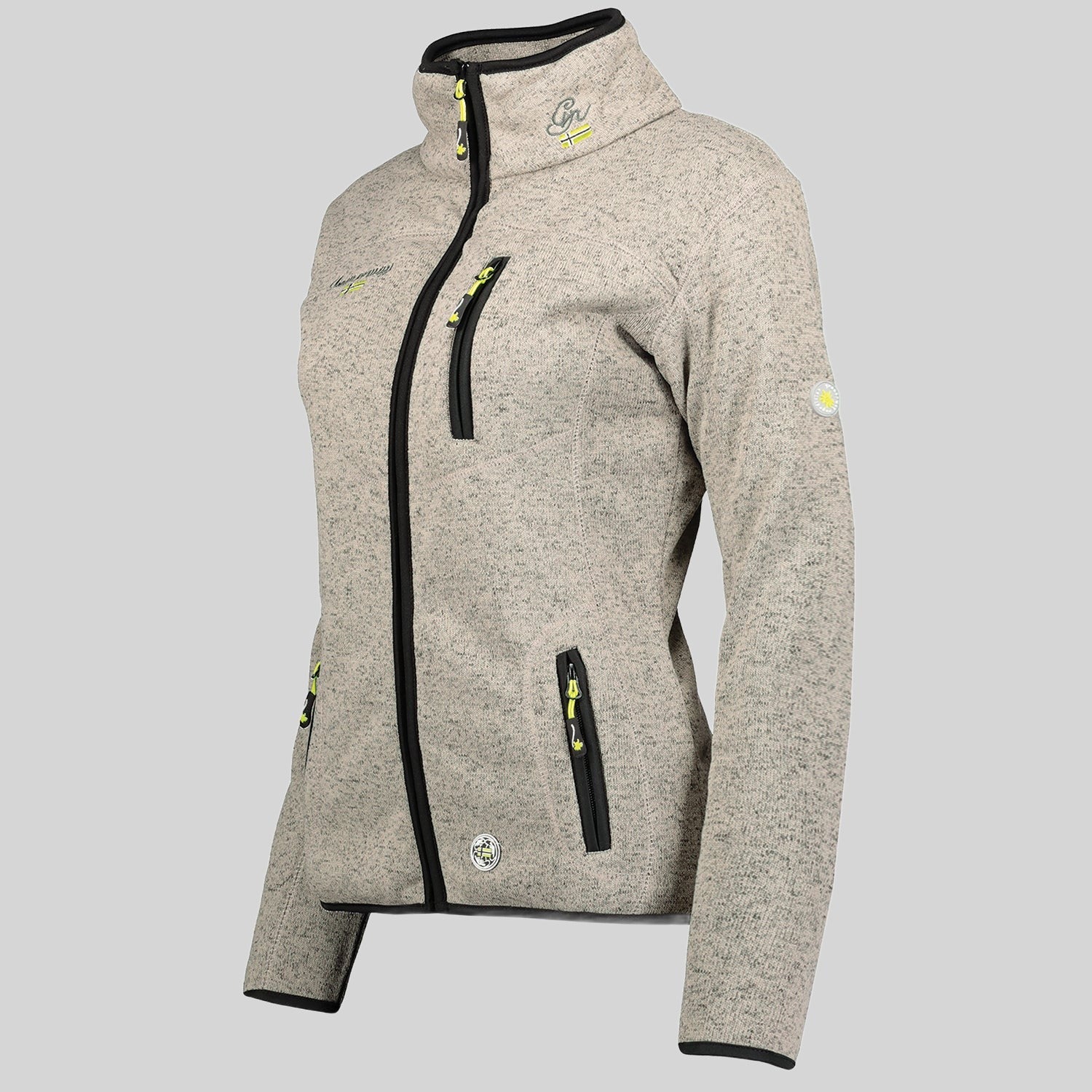geographical-norway-teden-damen-fleecejacke-hellgrau-mit-brusttasche image 3
