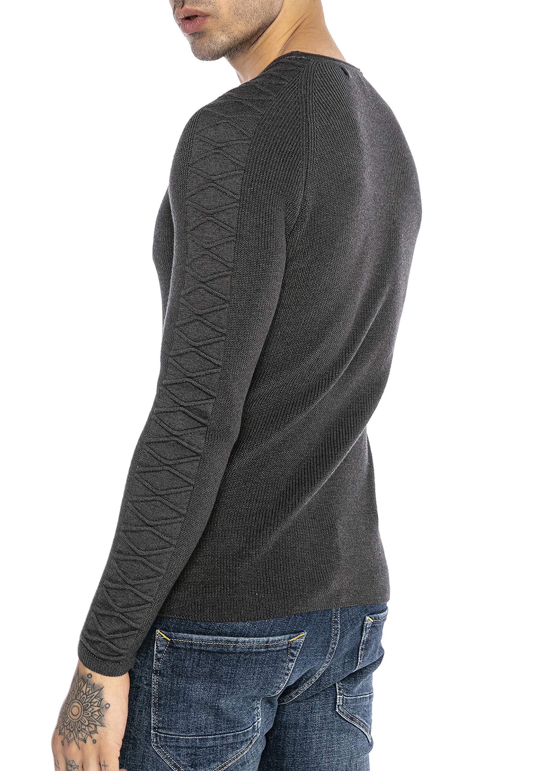 redbridge-cross-lines-m3117-strickpullover-herren-grau-slim-fit image 3