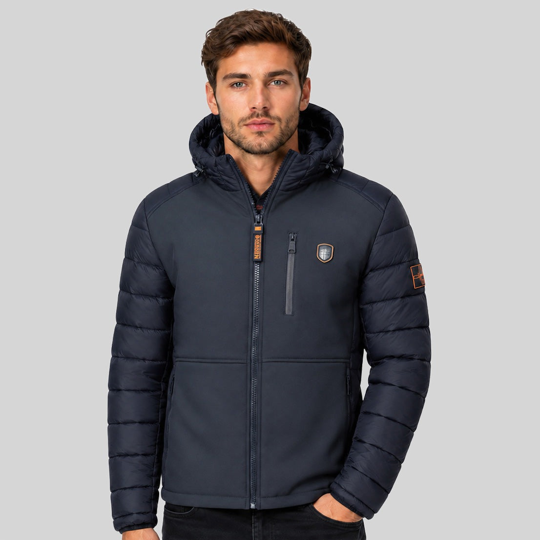 geographical-norway-cortez-herren-daunenjacke-bi-material-kapuze image 1