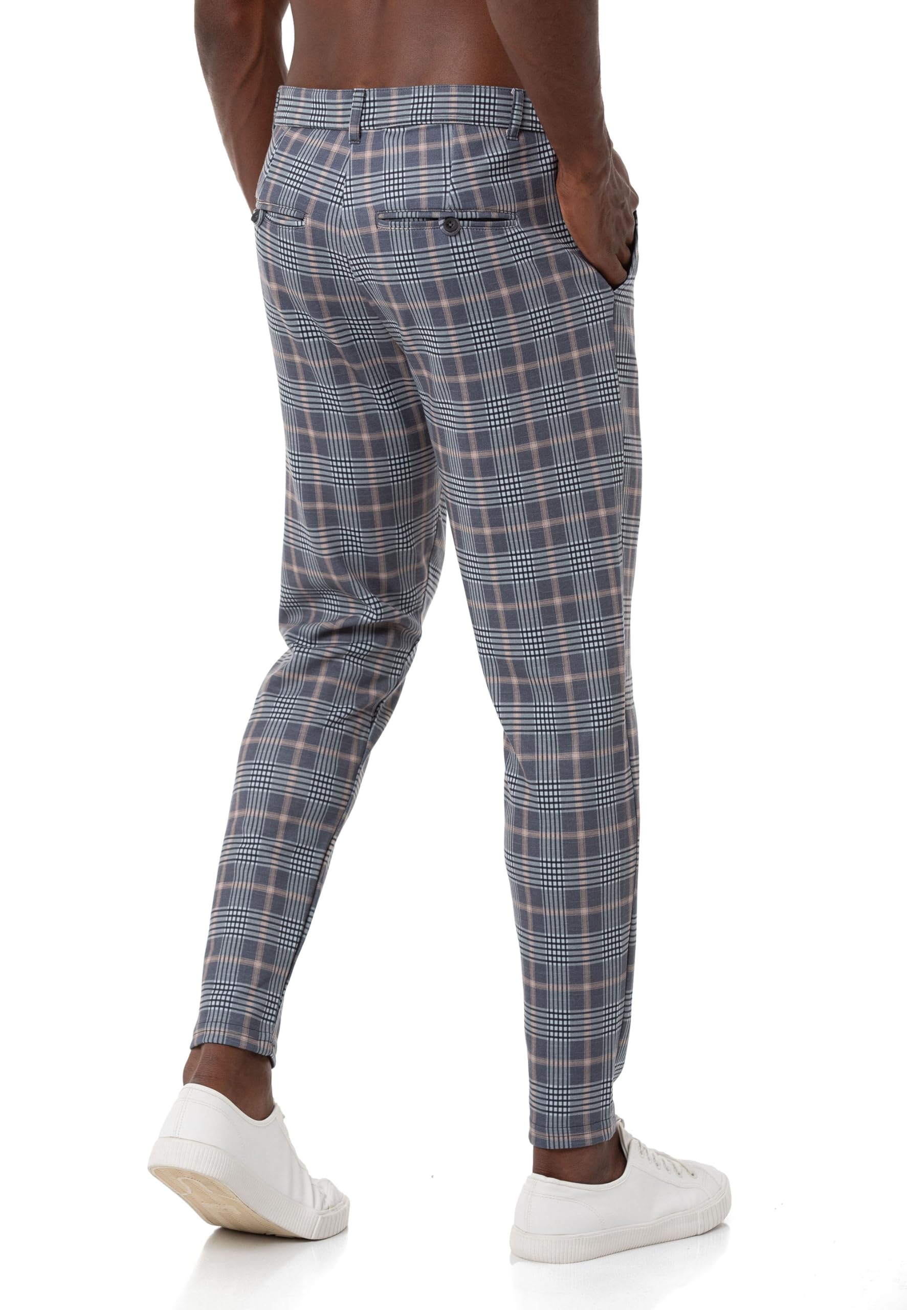 redbridge-hosen-chino-kariert-herren-jogg-pants-gummibund-casual image 4