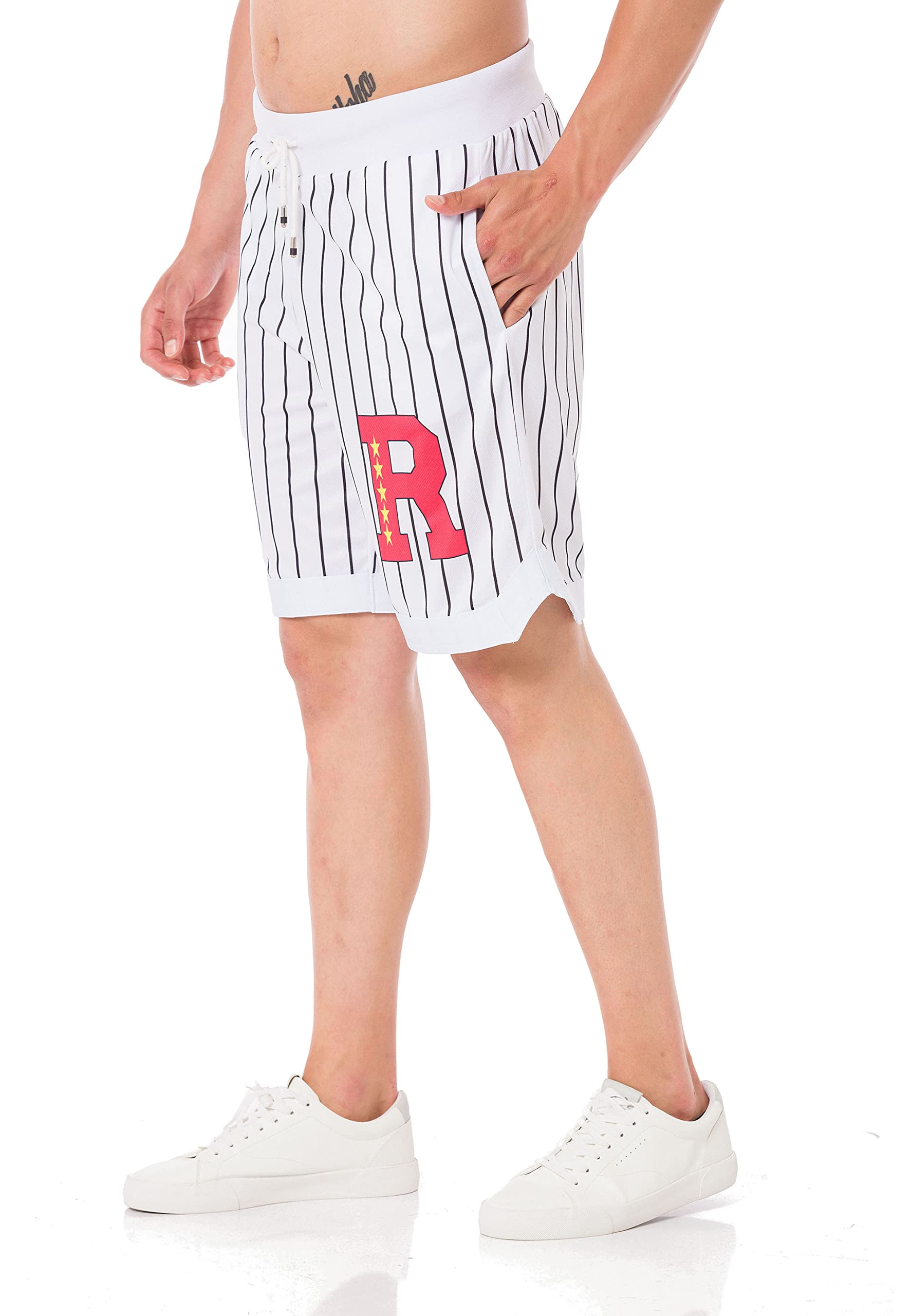 redbridge-big-r-baseball-shorts-herren-wei-schwarz-gr-l image 5