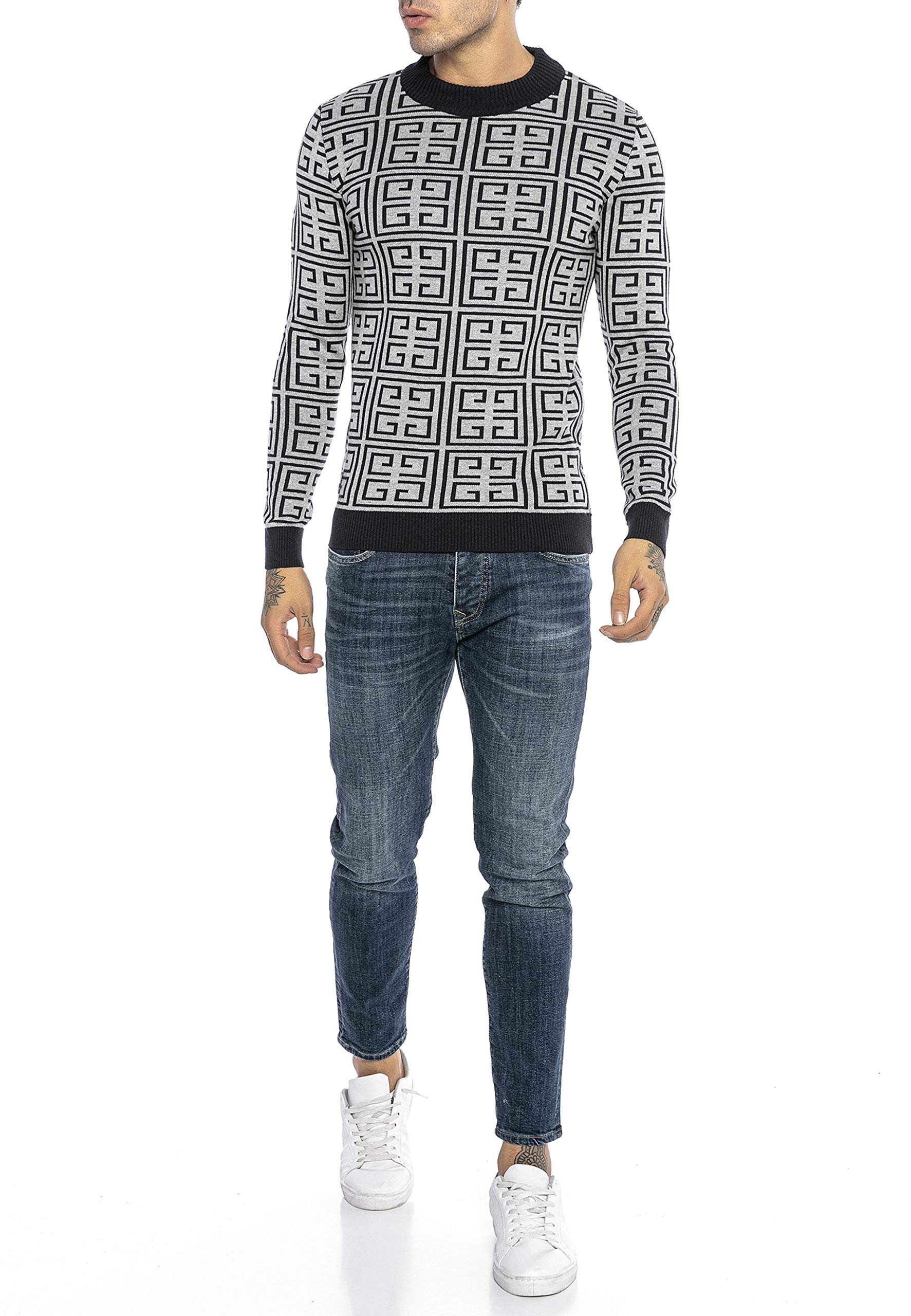 redbridge-pullover-herren-strickpullover-slim-fit-grau-xl image 5