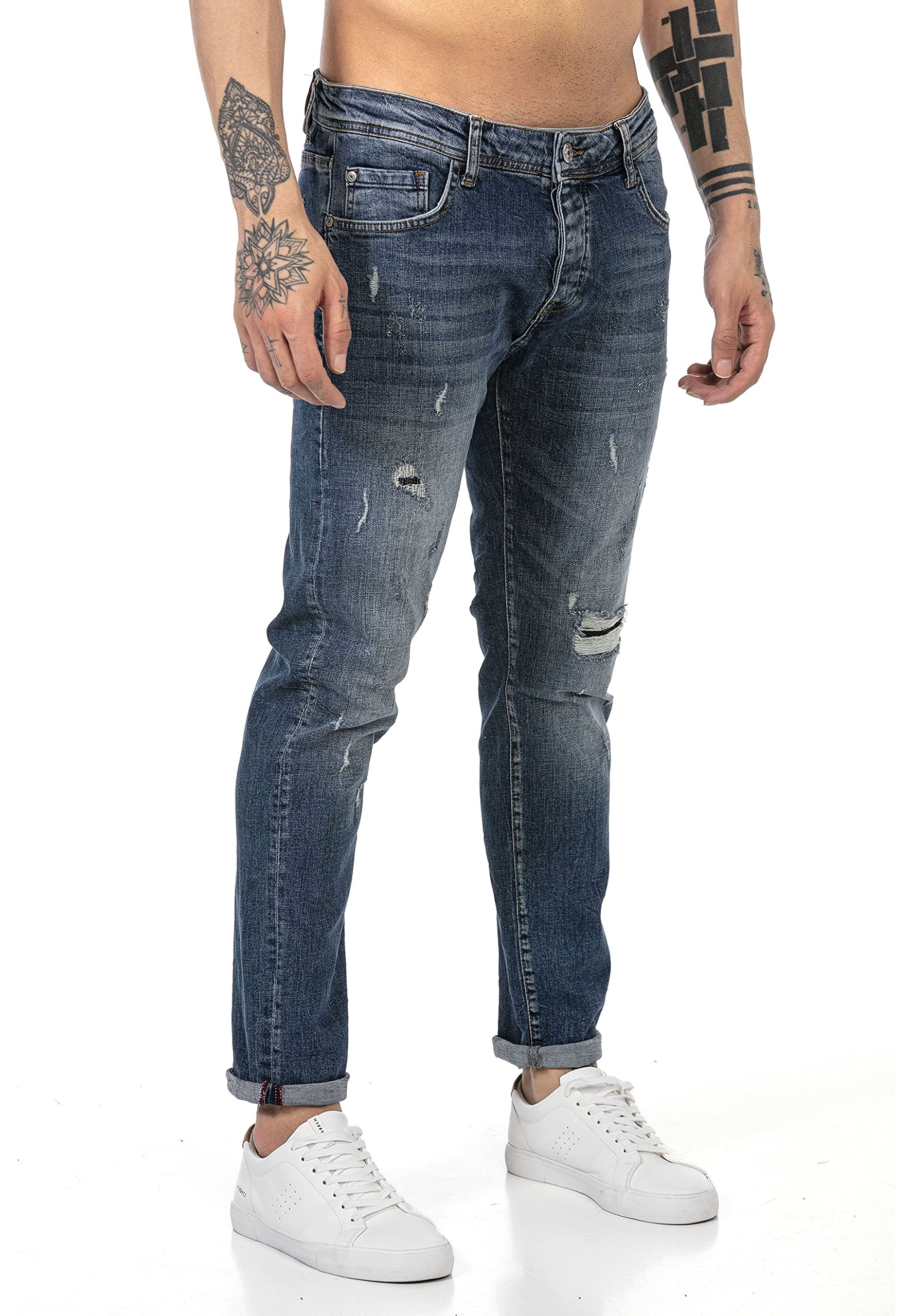 redbridge-jeans-used-look-herren-jeans-blau-destroyed image 7