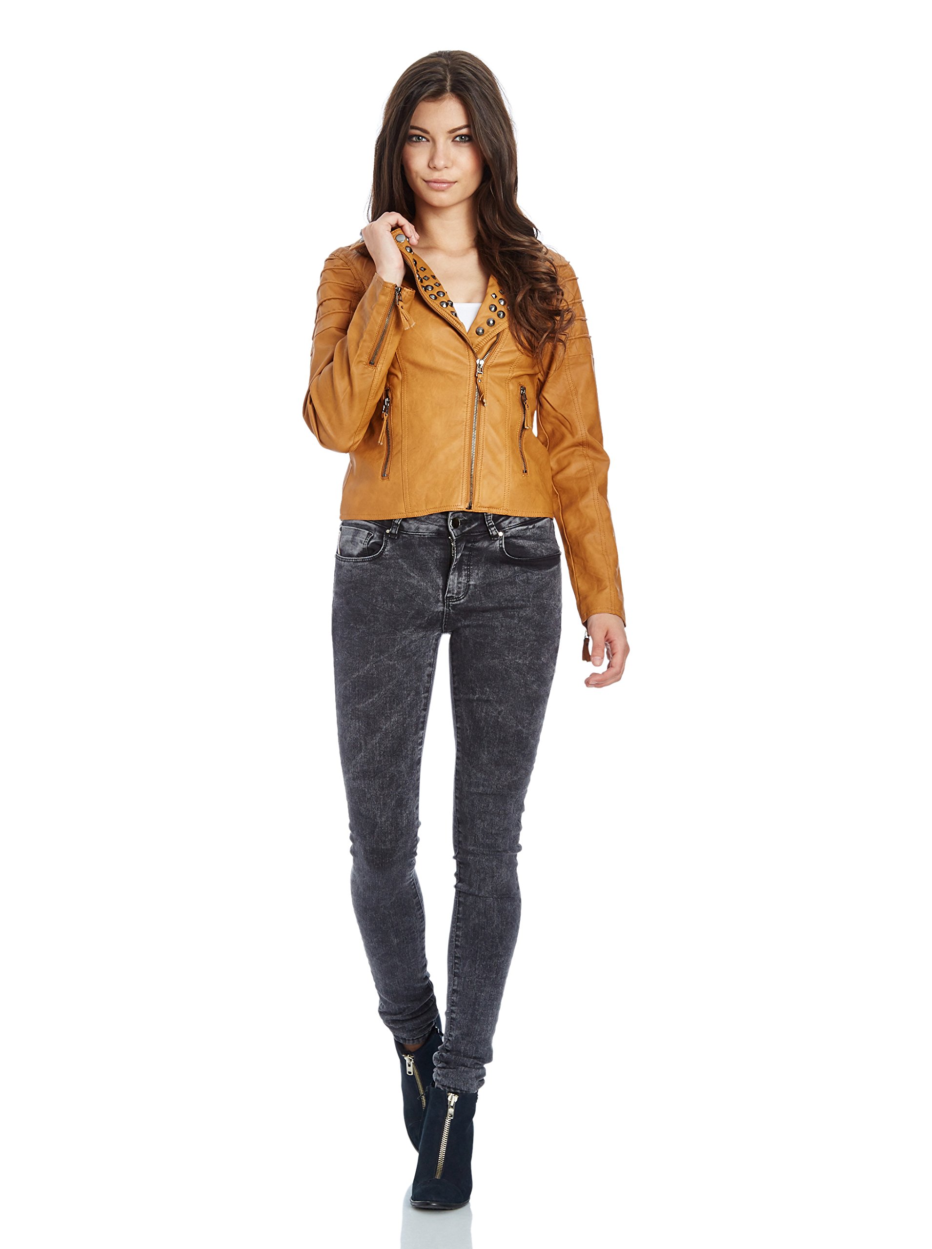 redbridge-rbw7003-kunstleder-jacke-damen-bergangsjacke-nieten-m image 3